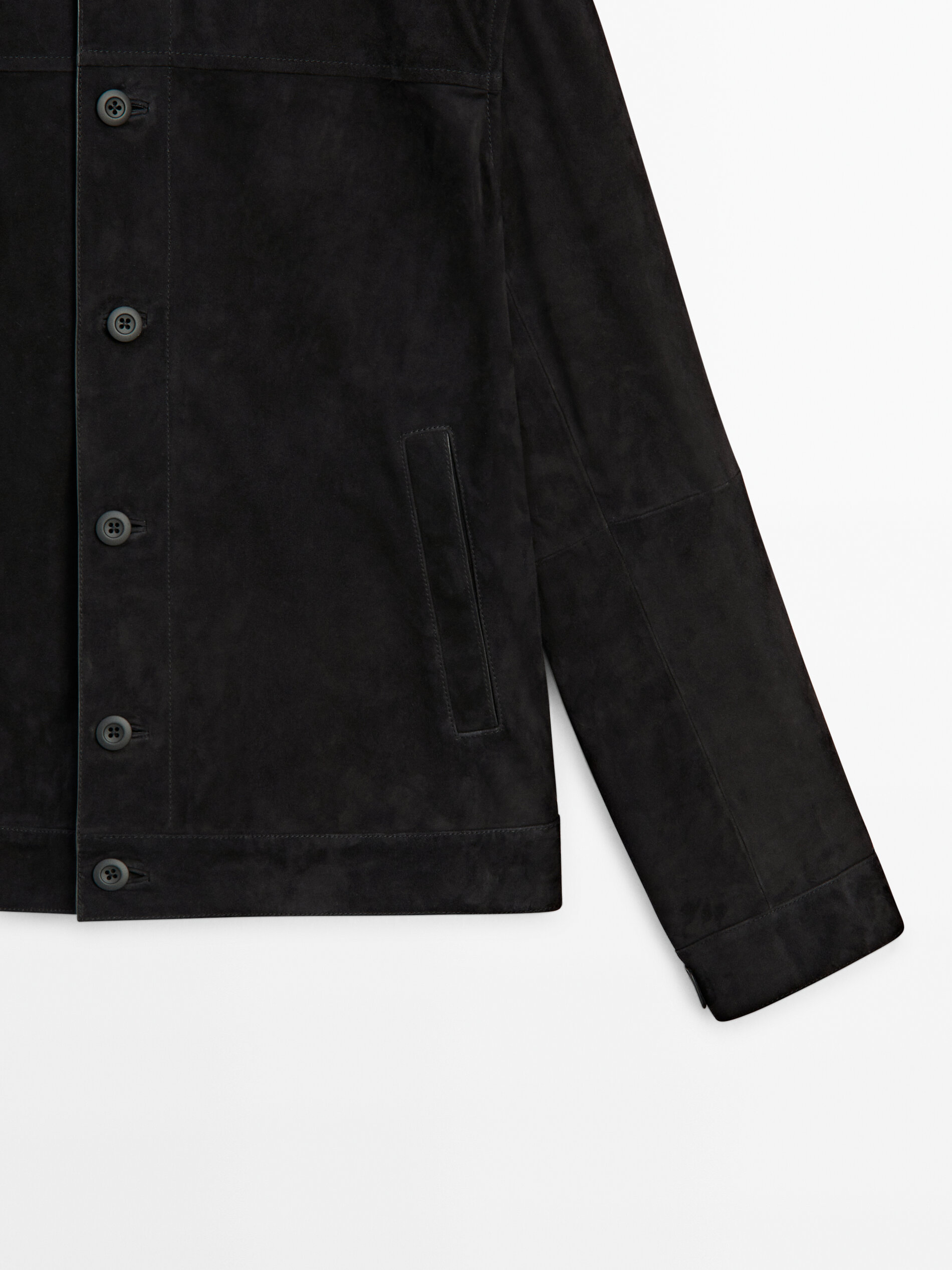 Navy blue suede jacket Dark Blue Skirts Massimo Dutti