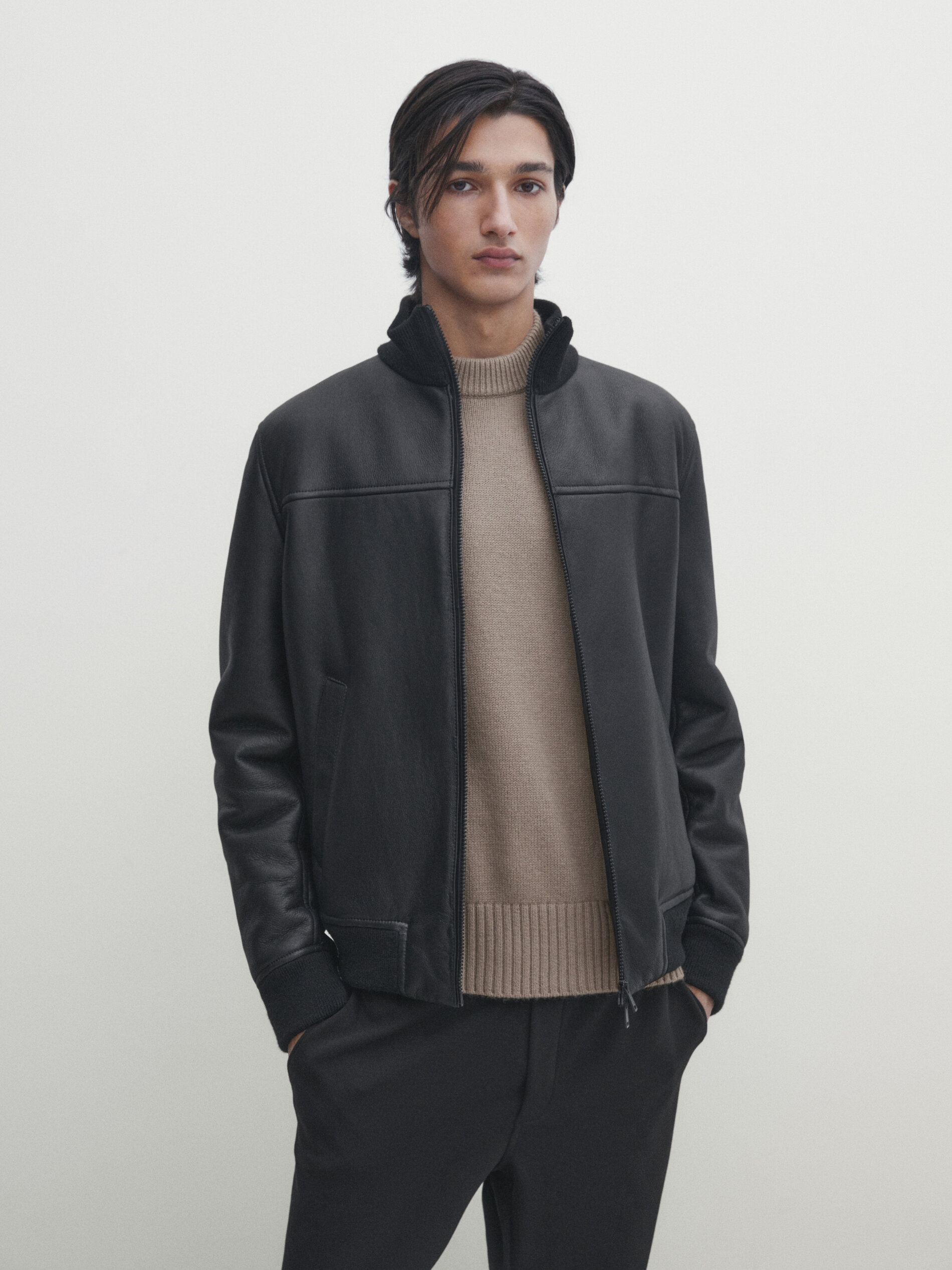 Massimo dutti hotsell reversible leather jacket