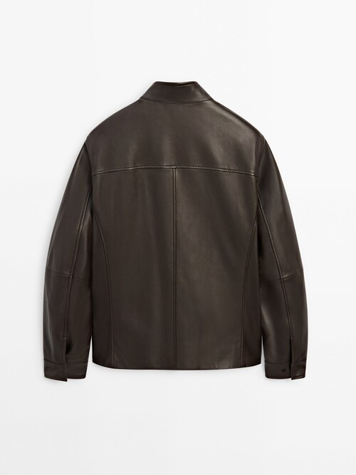 Brown nappa leather jacket · Brown · Coats And Jackets | Massimo Dutti | Übergangsjacken