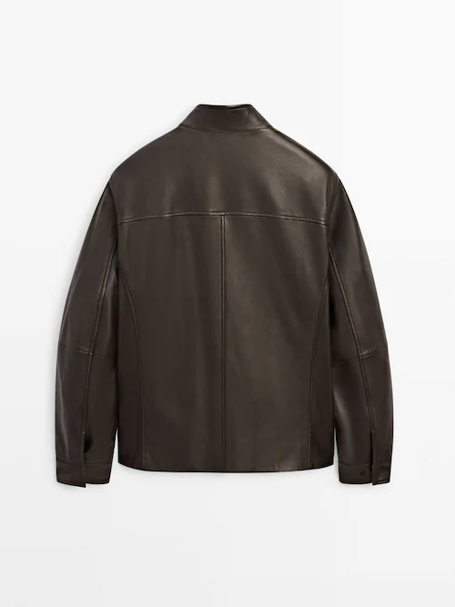 Brown nappa leather jacket · Brown · Coats And Jackets | Massimo Dutti
