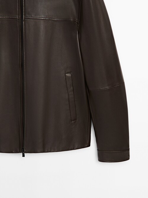 Brown nappa leather jacket · Brown · Coats And Jackets | Massimo Dutti