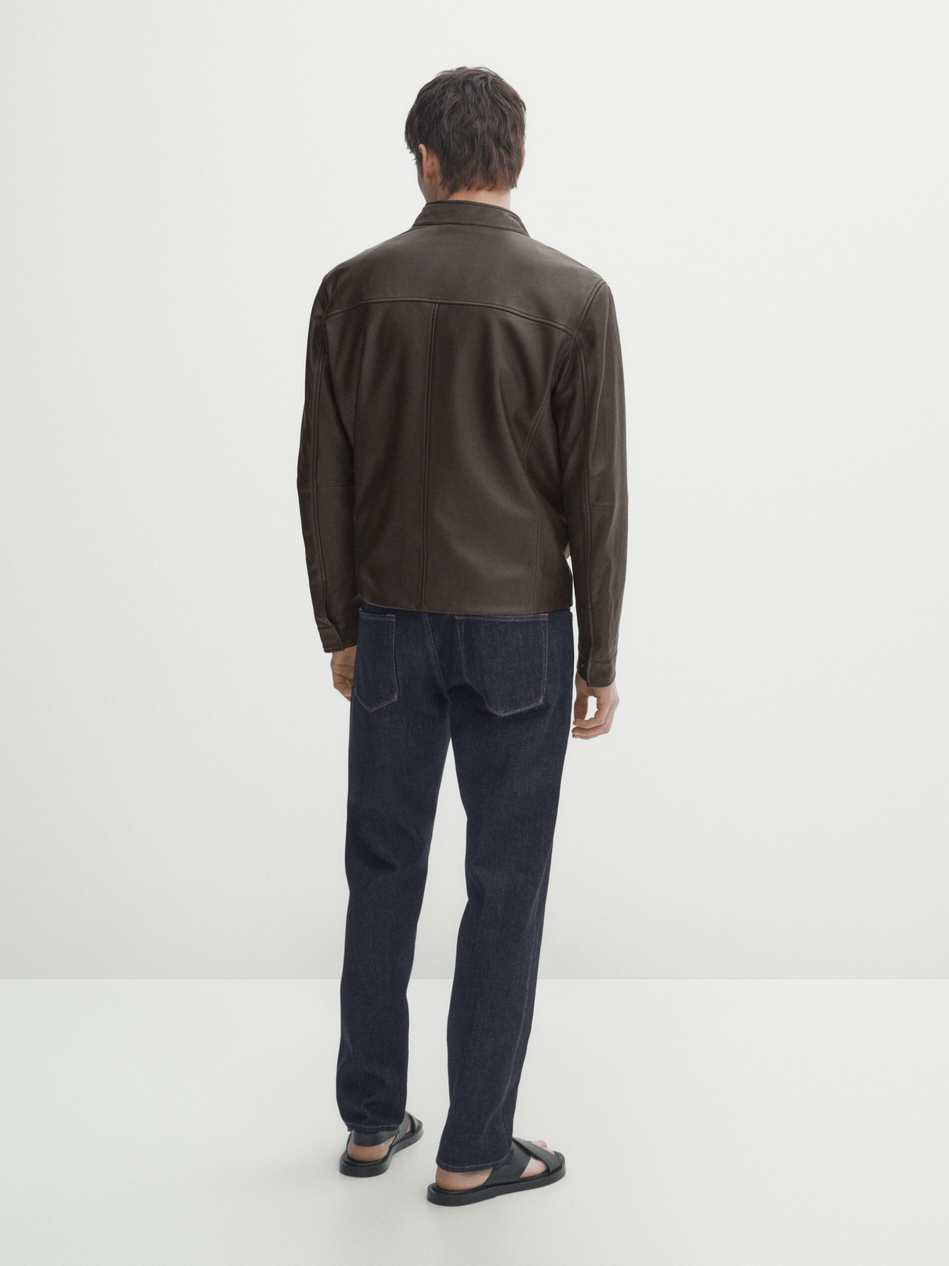 Massimo dutti tan best sale leather jacket
