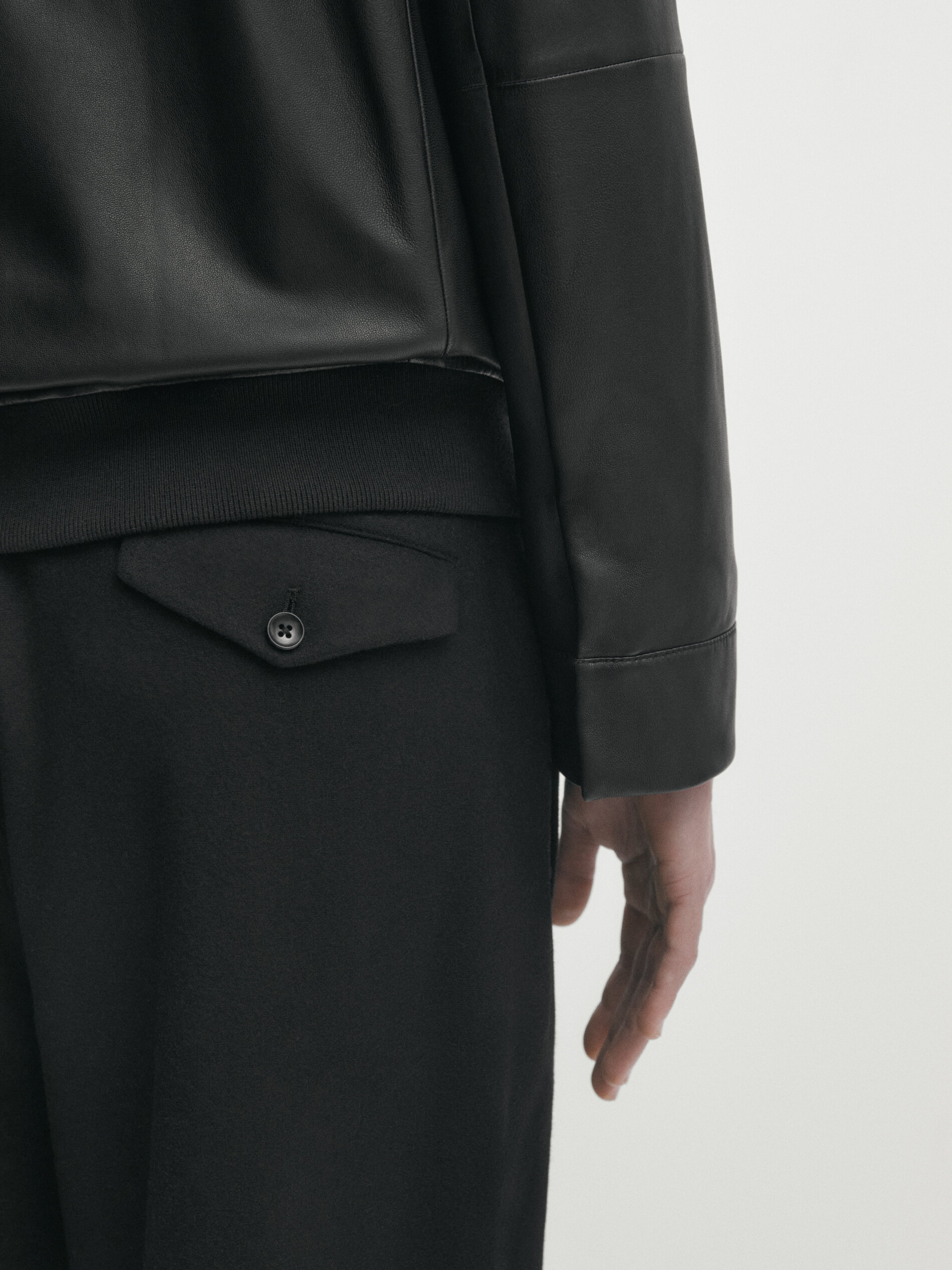 Black nappa leather jacket