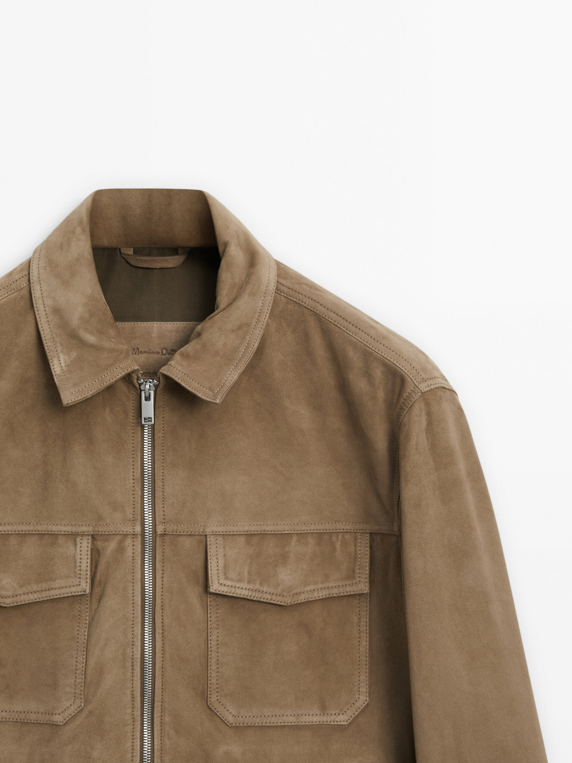 Suede leather trucker jacket