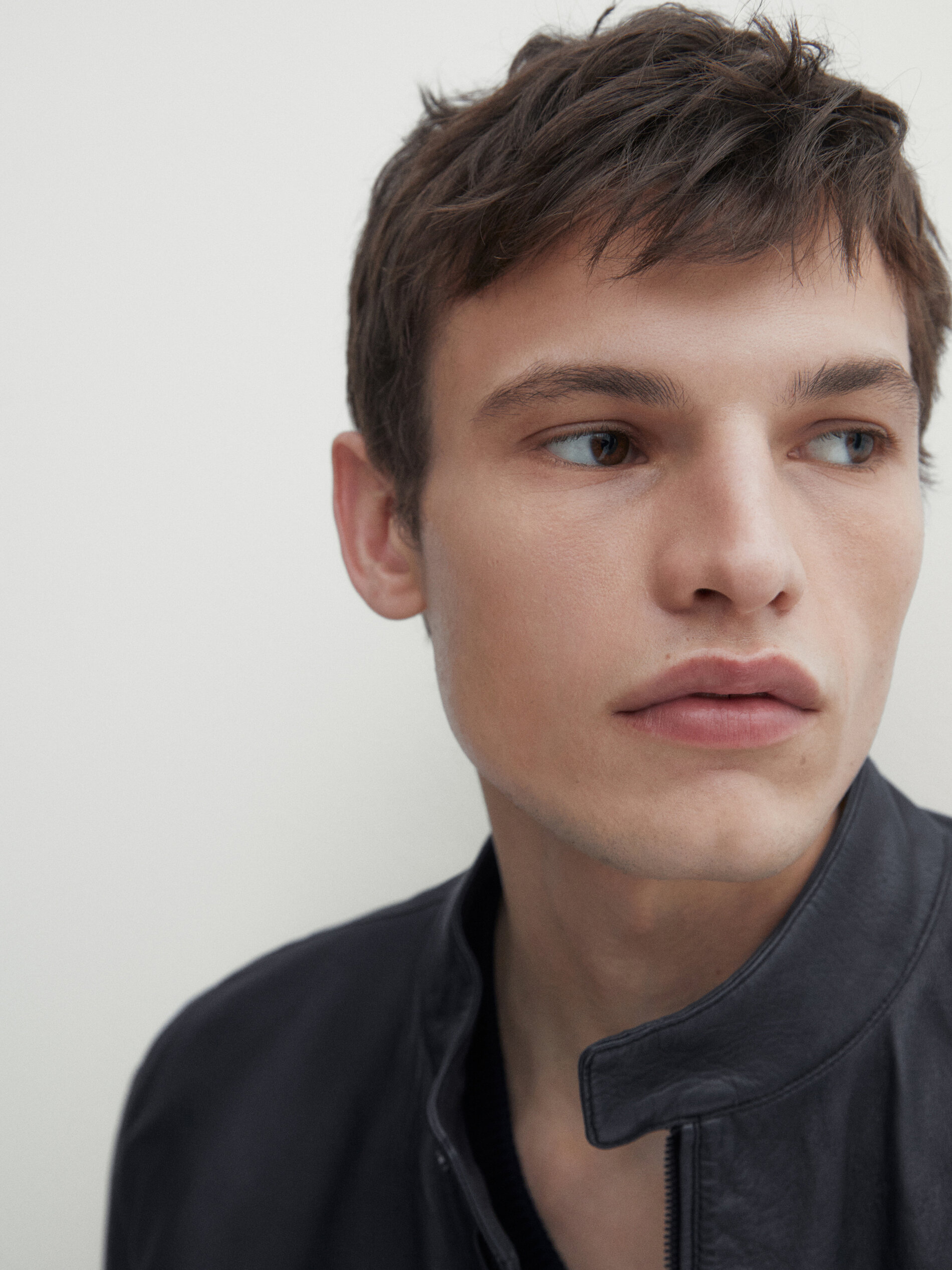 Massimo dutti store blue leather jacket