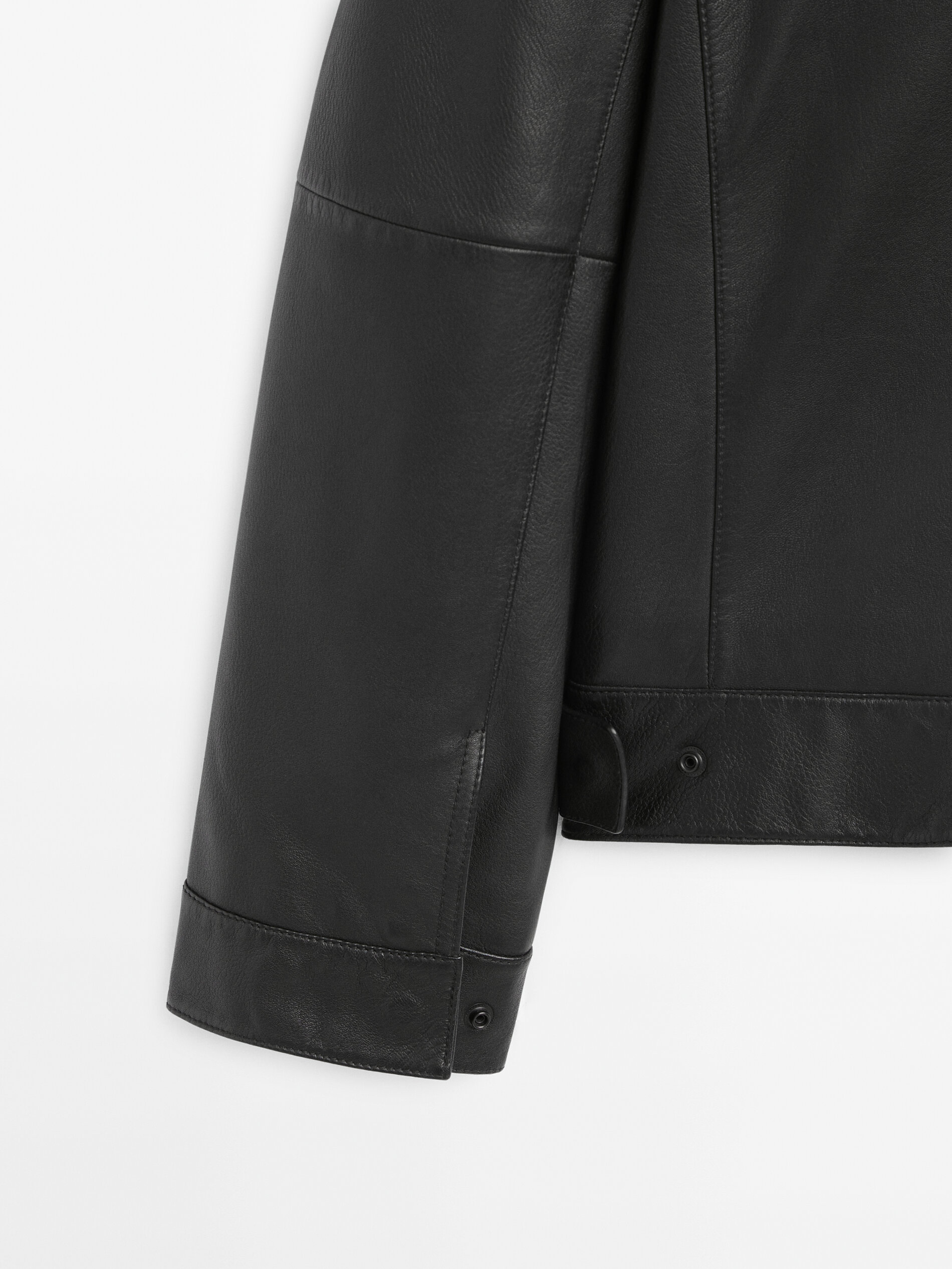Massimo dutti black leather hotsell jacket