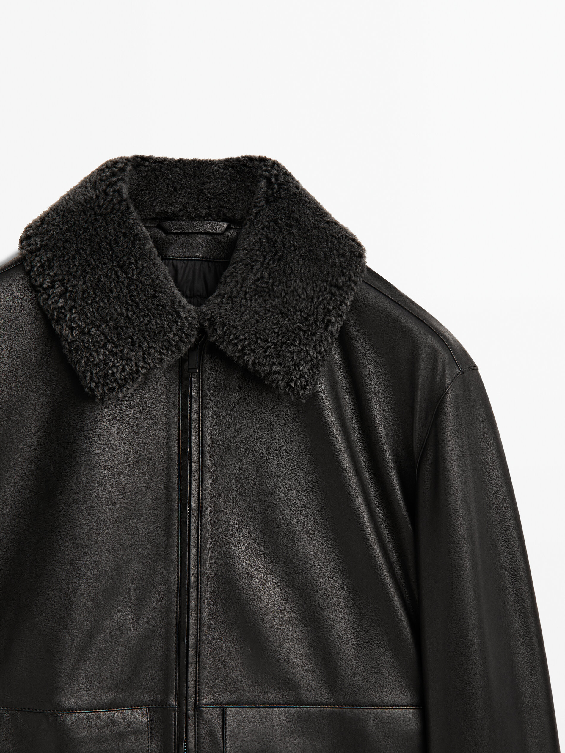 Blouson cuir sales massimo dutti femme
