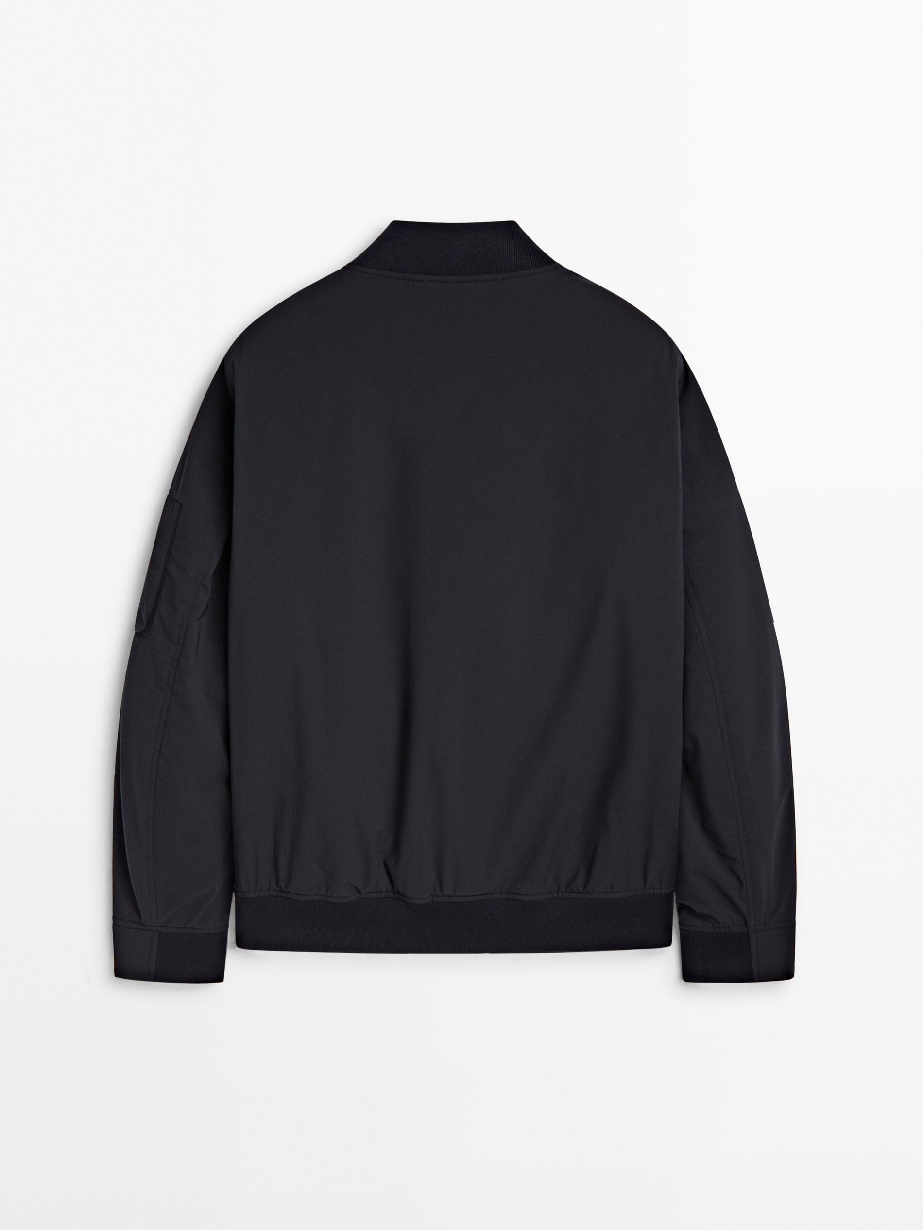 White and blue bomber jacket store