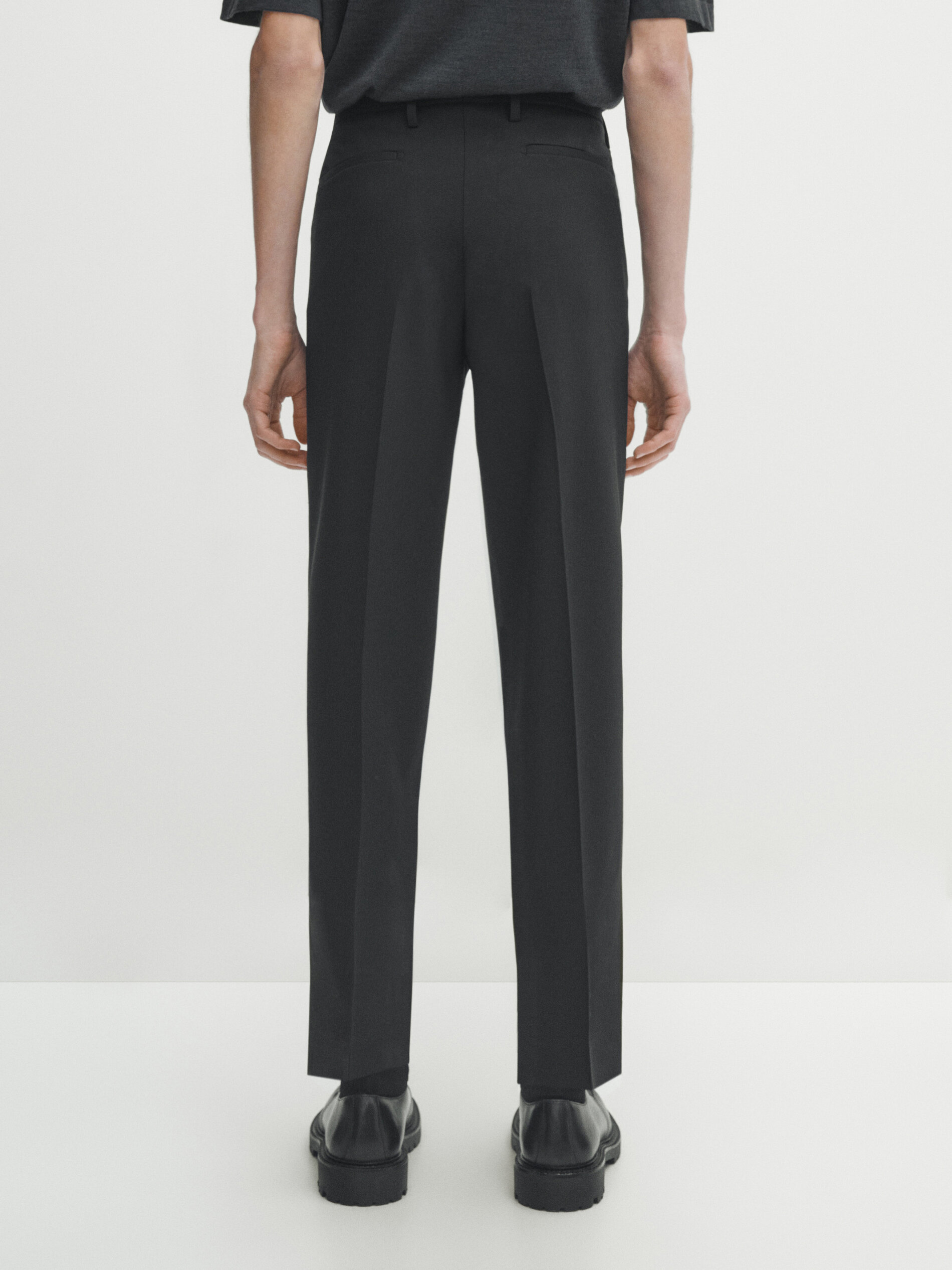 Wool stretch suit trousers