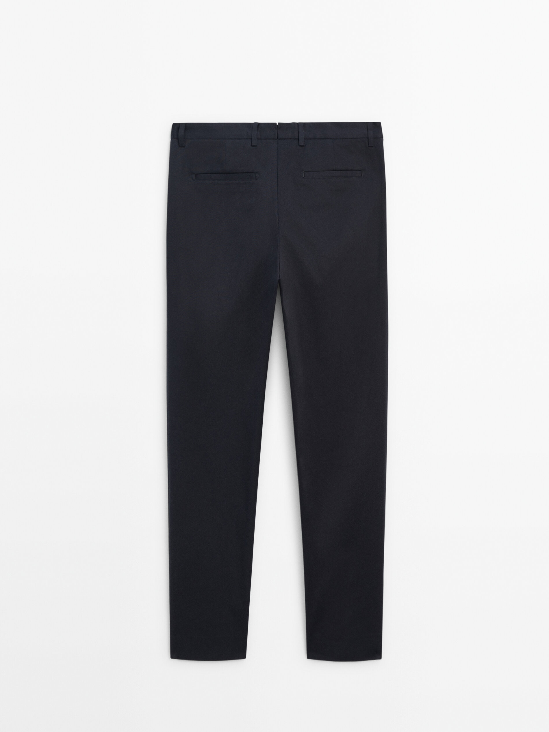 Black cotton store trousers