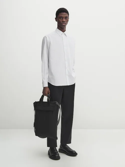 마시모두띠 Massimo Dutti Wide-leg cotton blend trousers - Studio