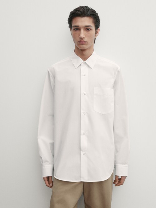 마시모두띠 Massimo Dutti Wide-fit cotton shirt - Studio