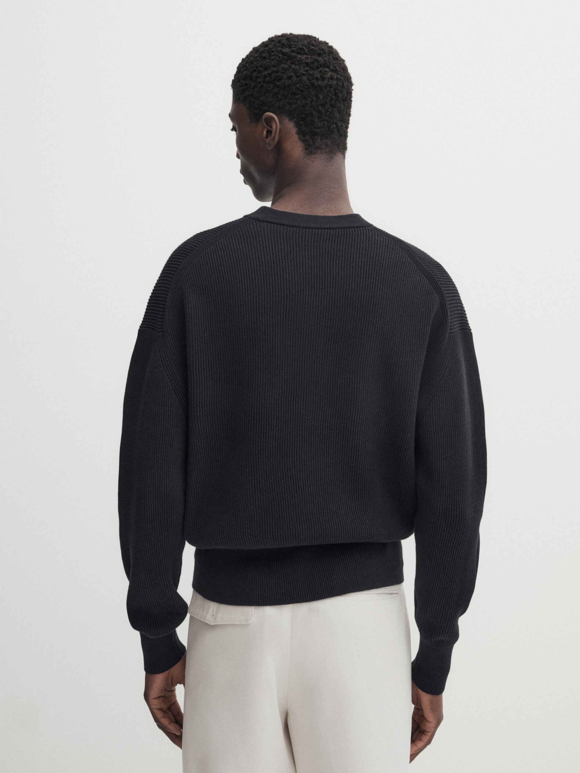 Textured crew online neck sweatshirt