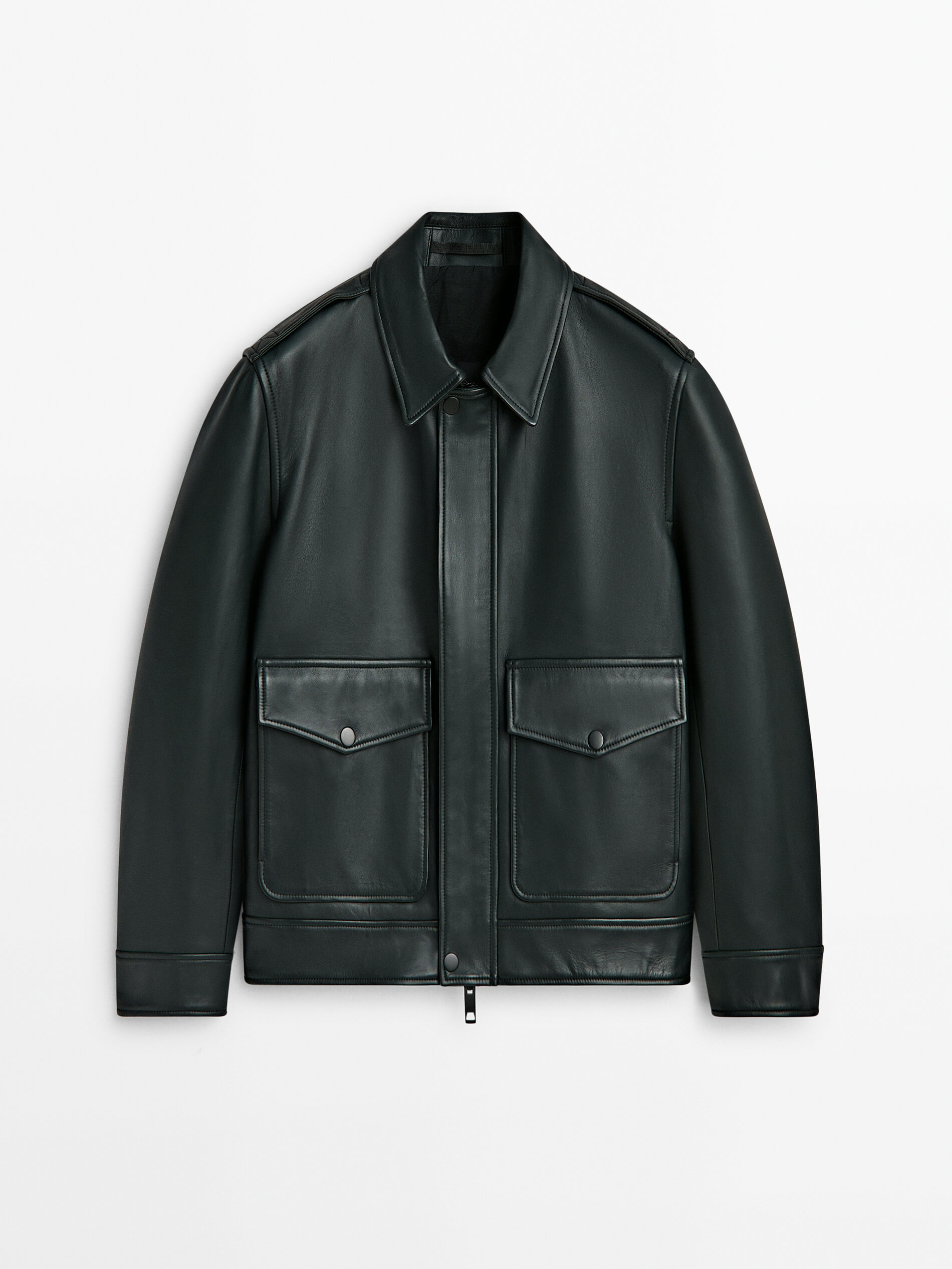 Veste cuir cheap massimo dutti homme