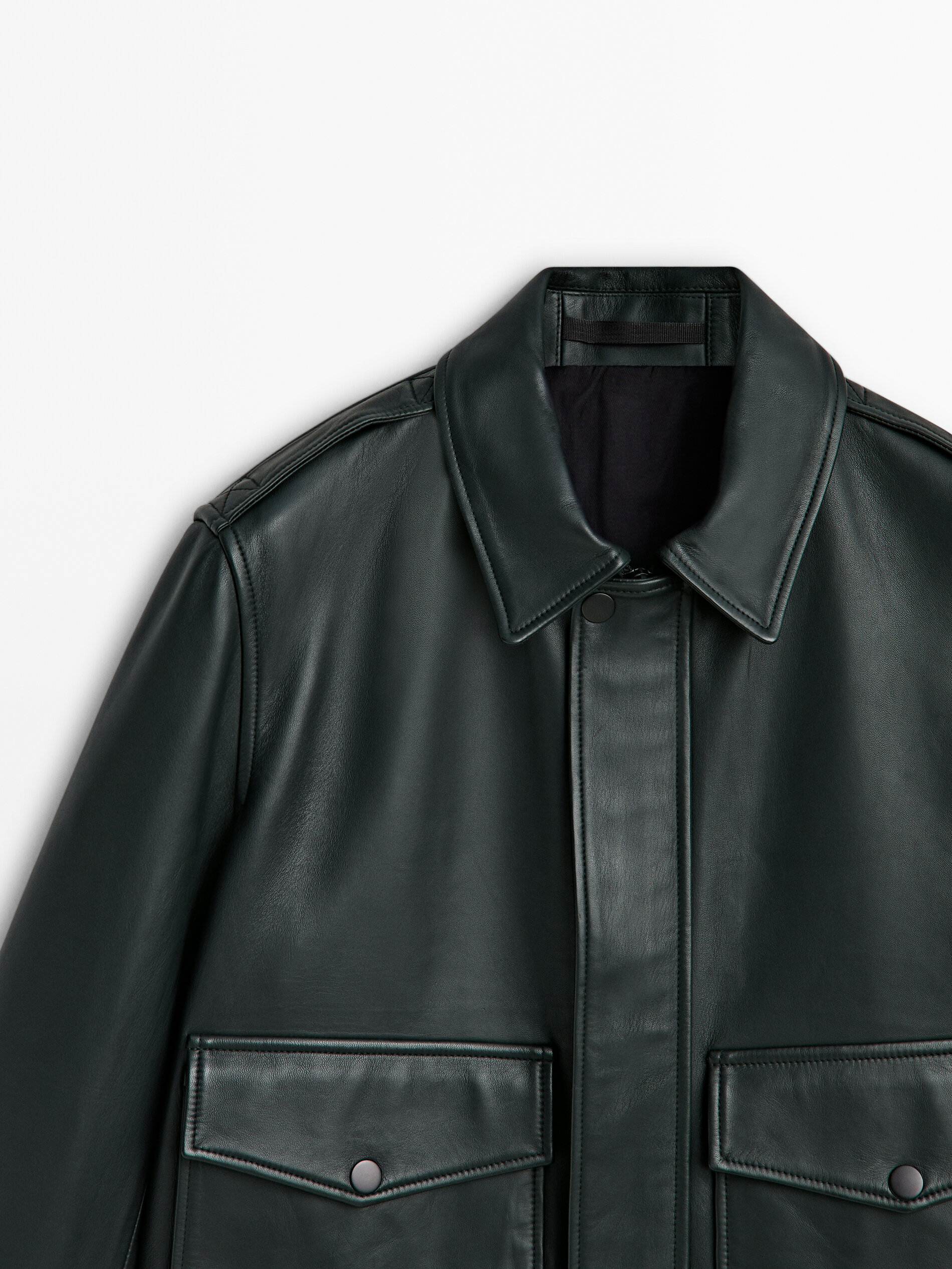 Khaki skirt discount leather jacket