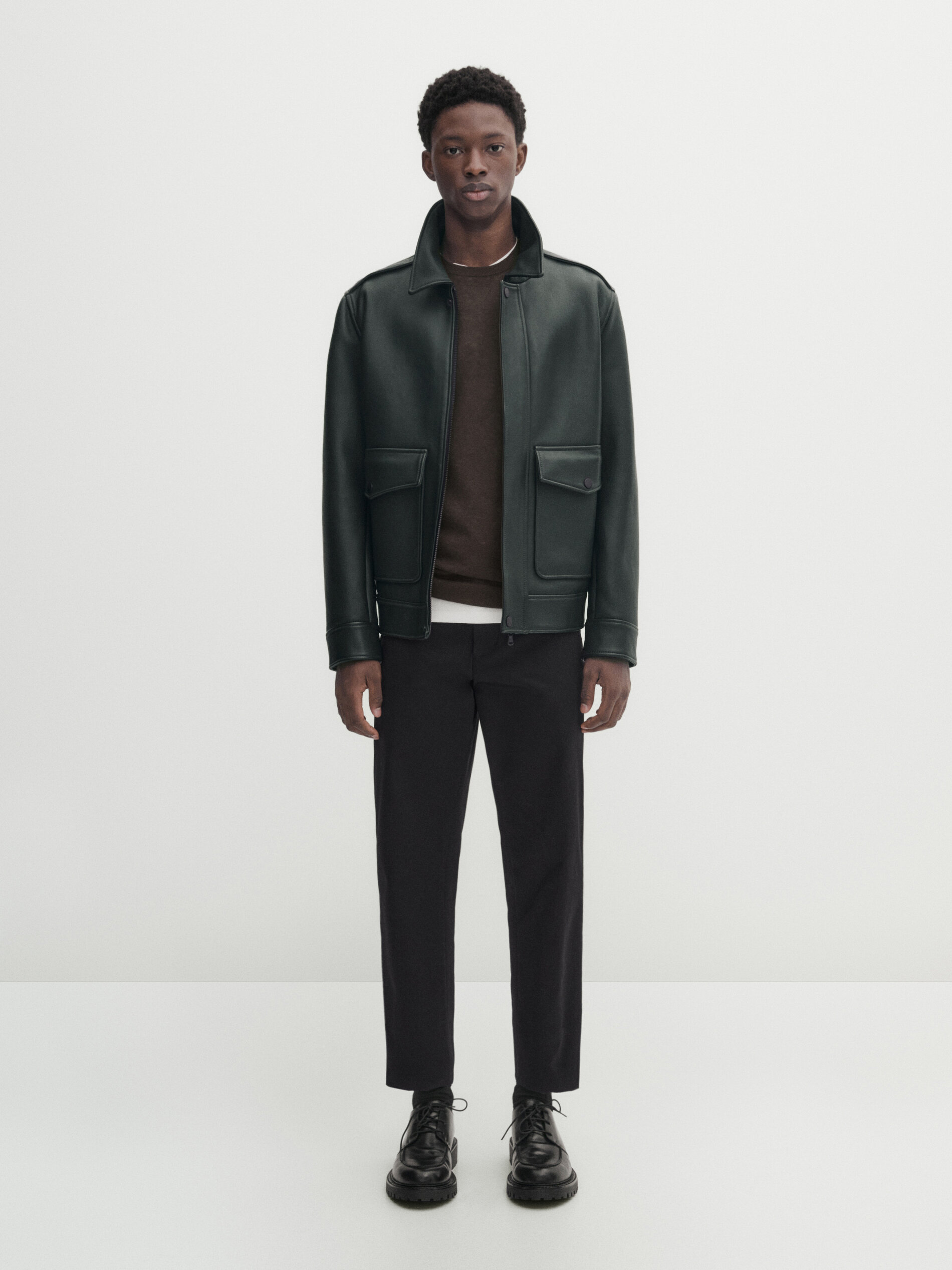 Nappa leather store jacket massimo dutti