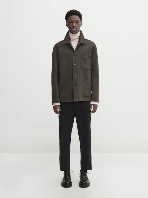 마시모두띠 Massimo Dutti Double-faced 100% wool overshirt - Studio