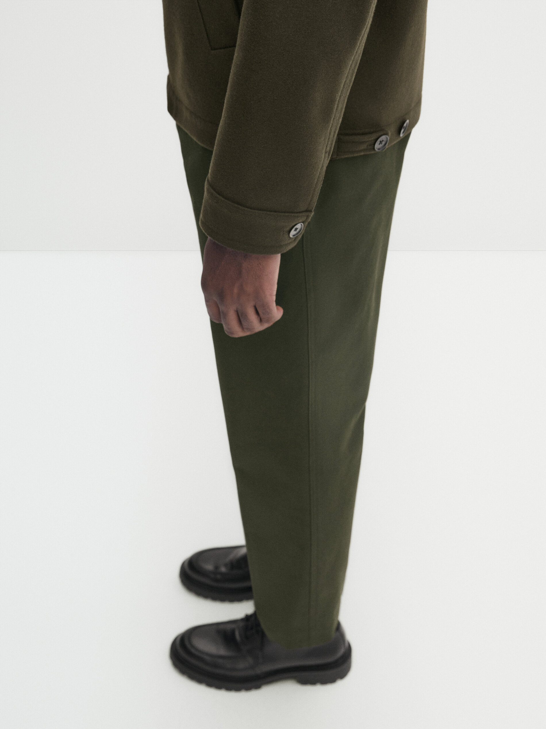 Massimo dutti outlet green wool coat