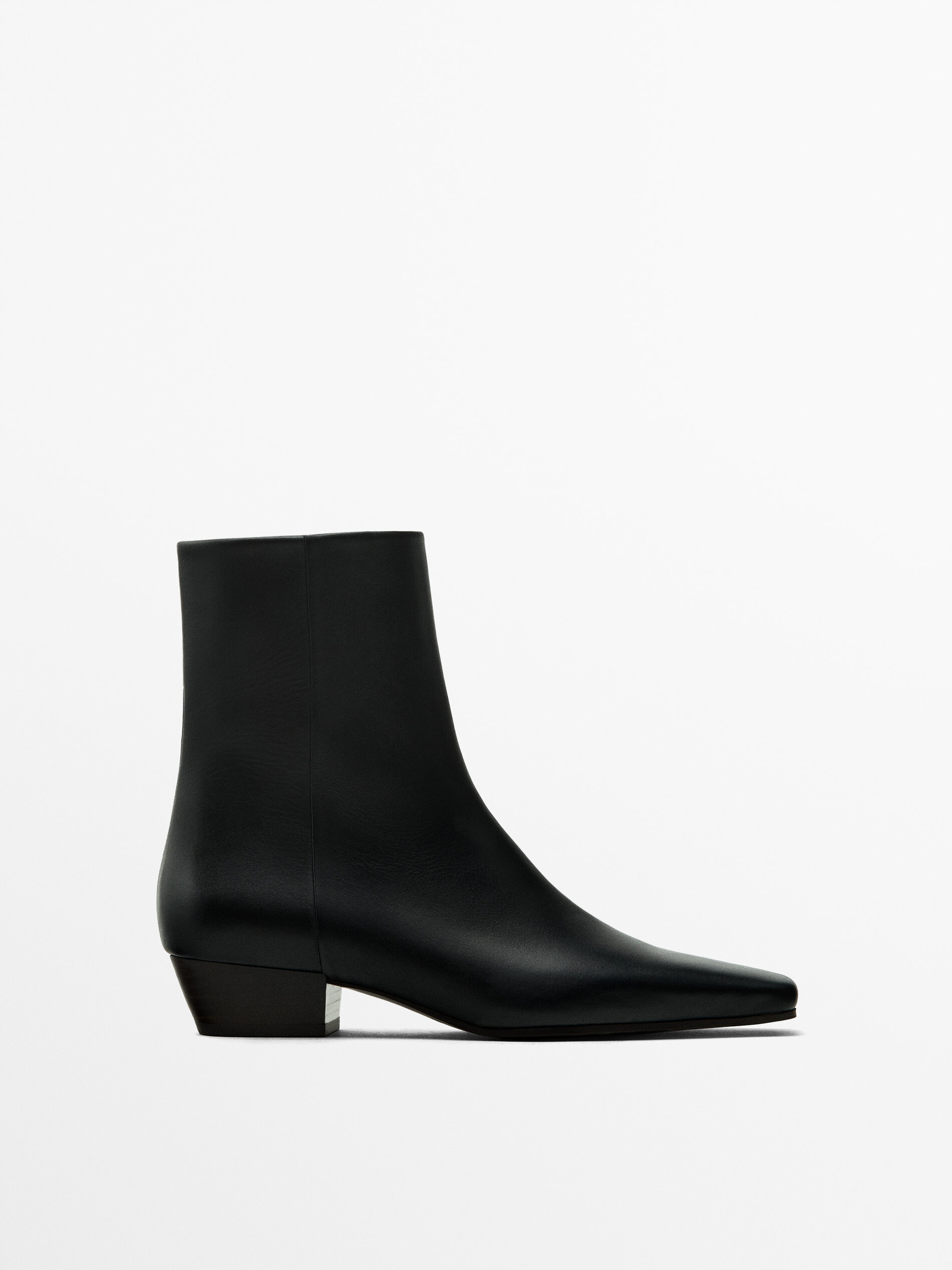 Isabel pointy ankle boots black leather | Atelier Rangoni