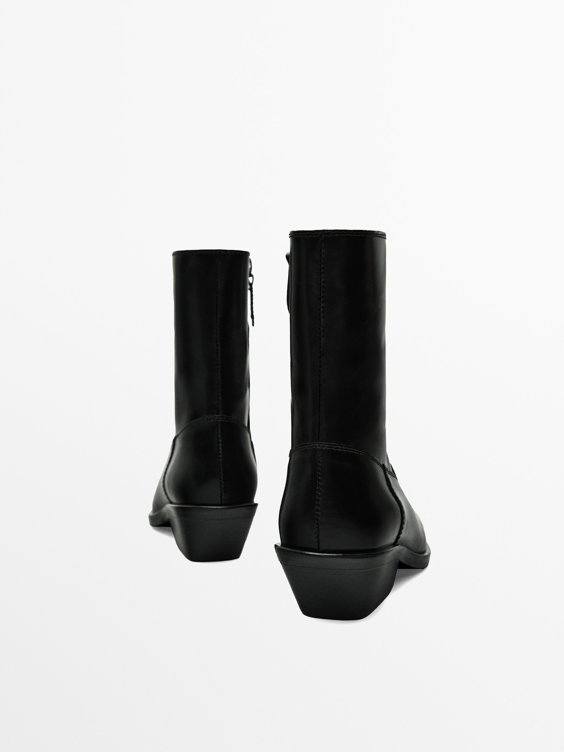 Bottines cuir best sale noir talon carré