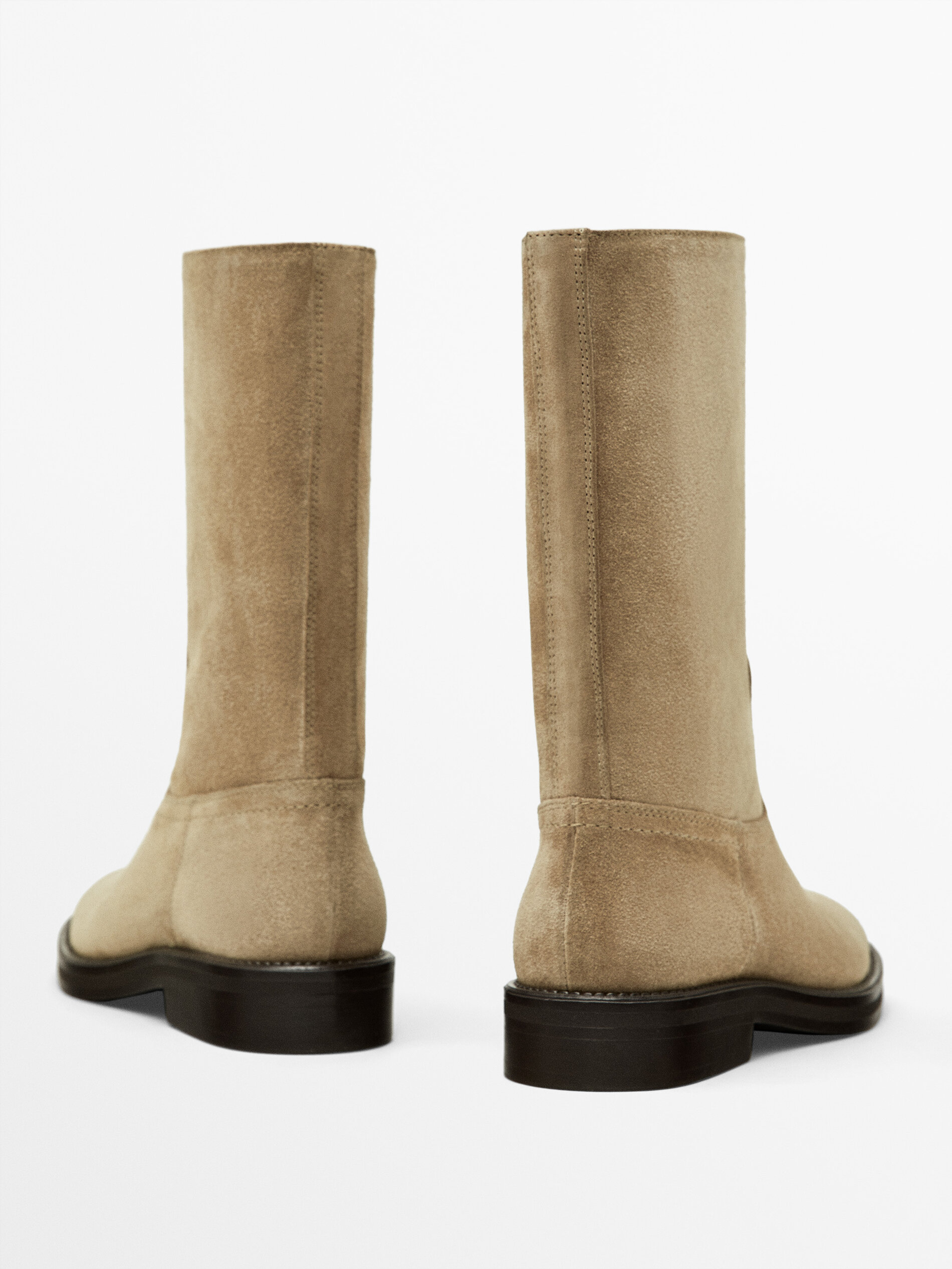 Brown suede flat ankle boots online