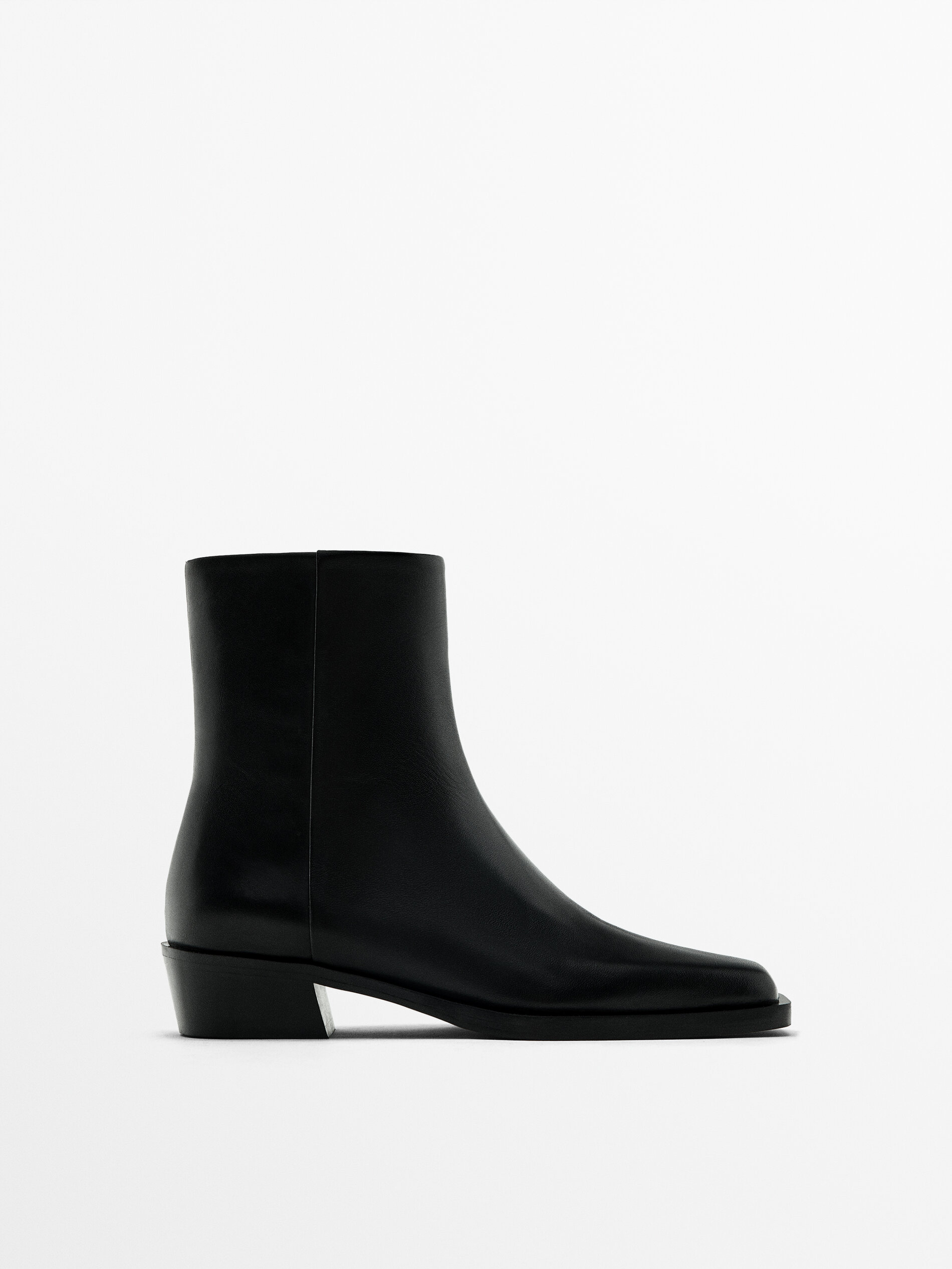 Black booties sale square toe