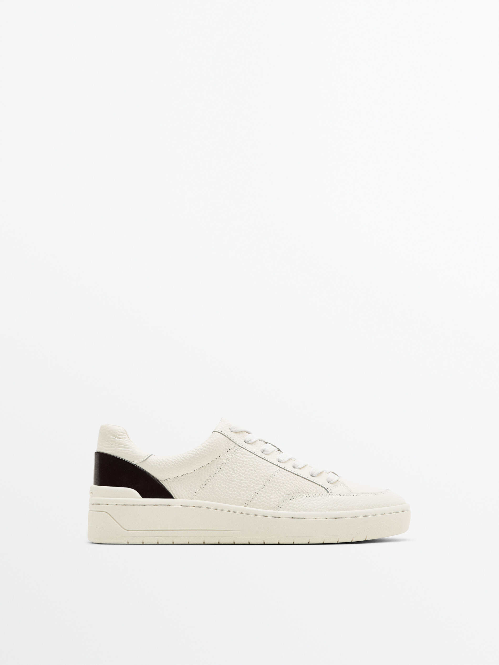 Tumbled leather trainers