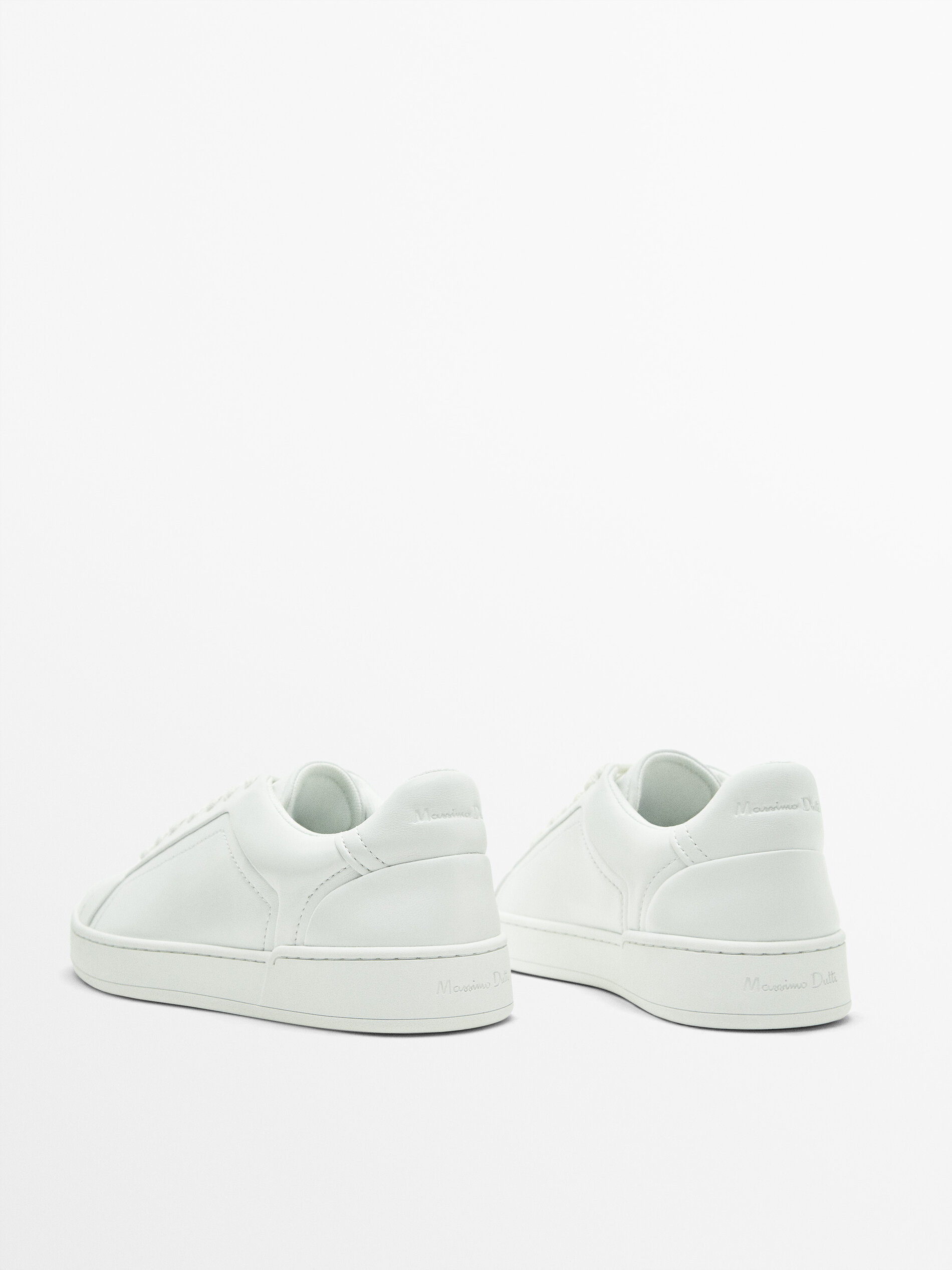 White leather trainers White Shoes Massimo Dutti