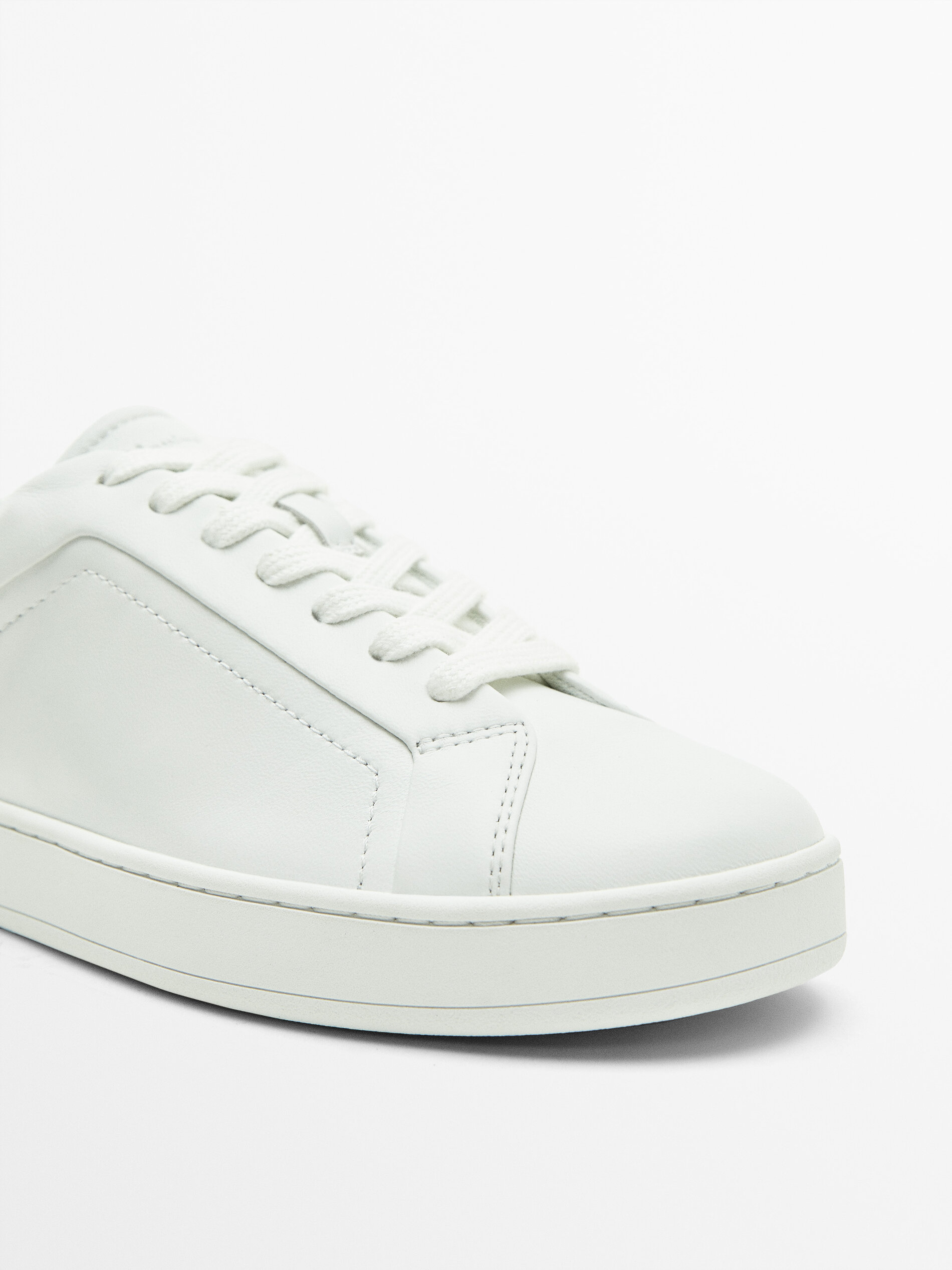 Buy white online leather sneakers