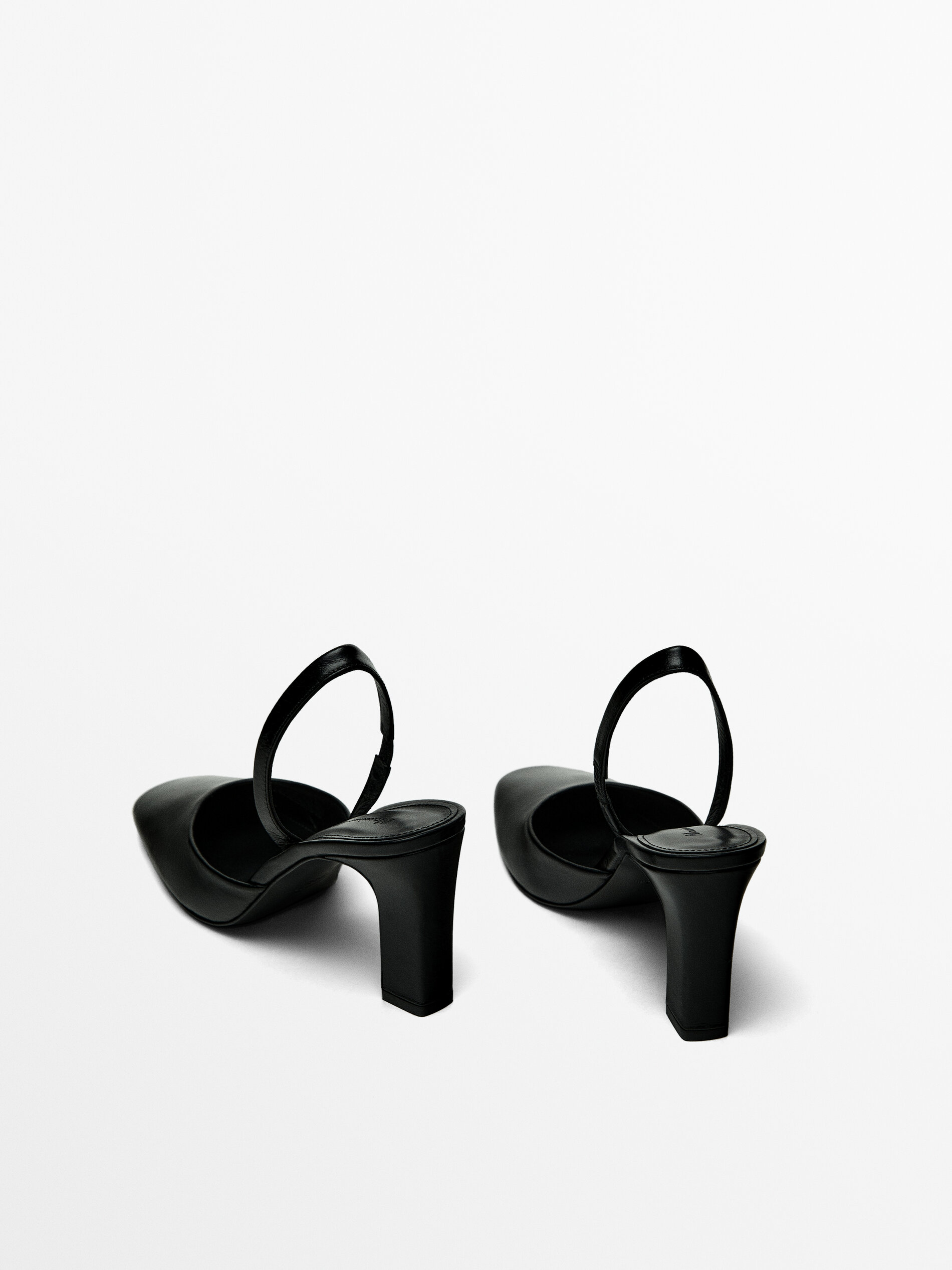 Black block 2025 heel slingback shoes