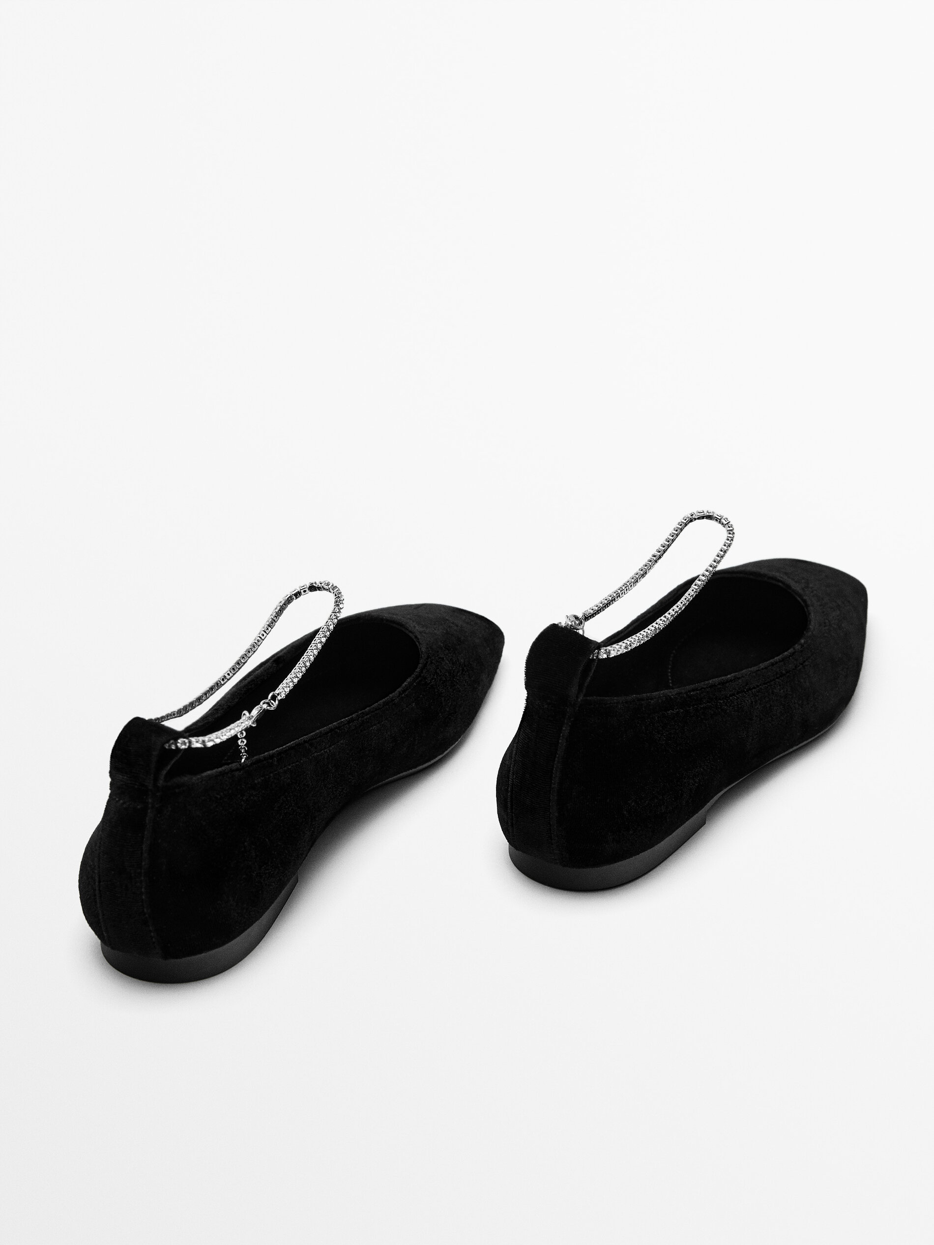 Black ballet flats discount with ankle strap