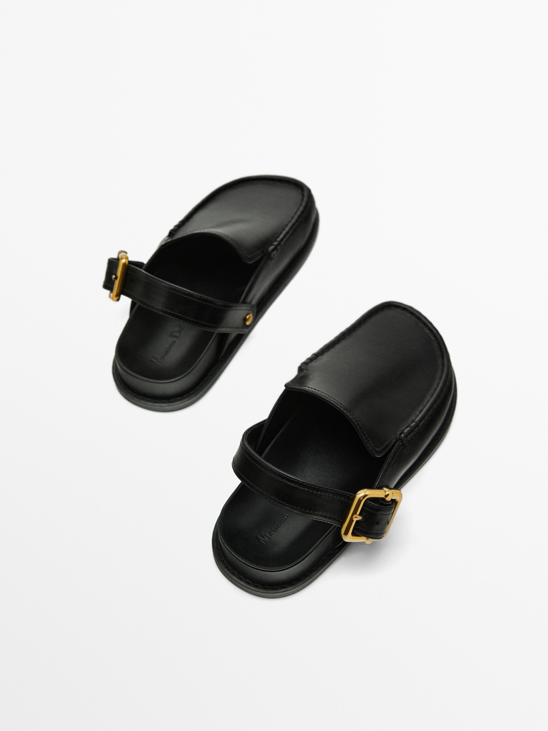 Black clogs with buckle discount