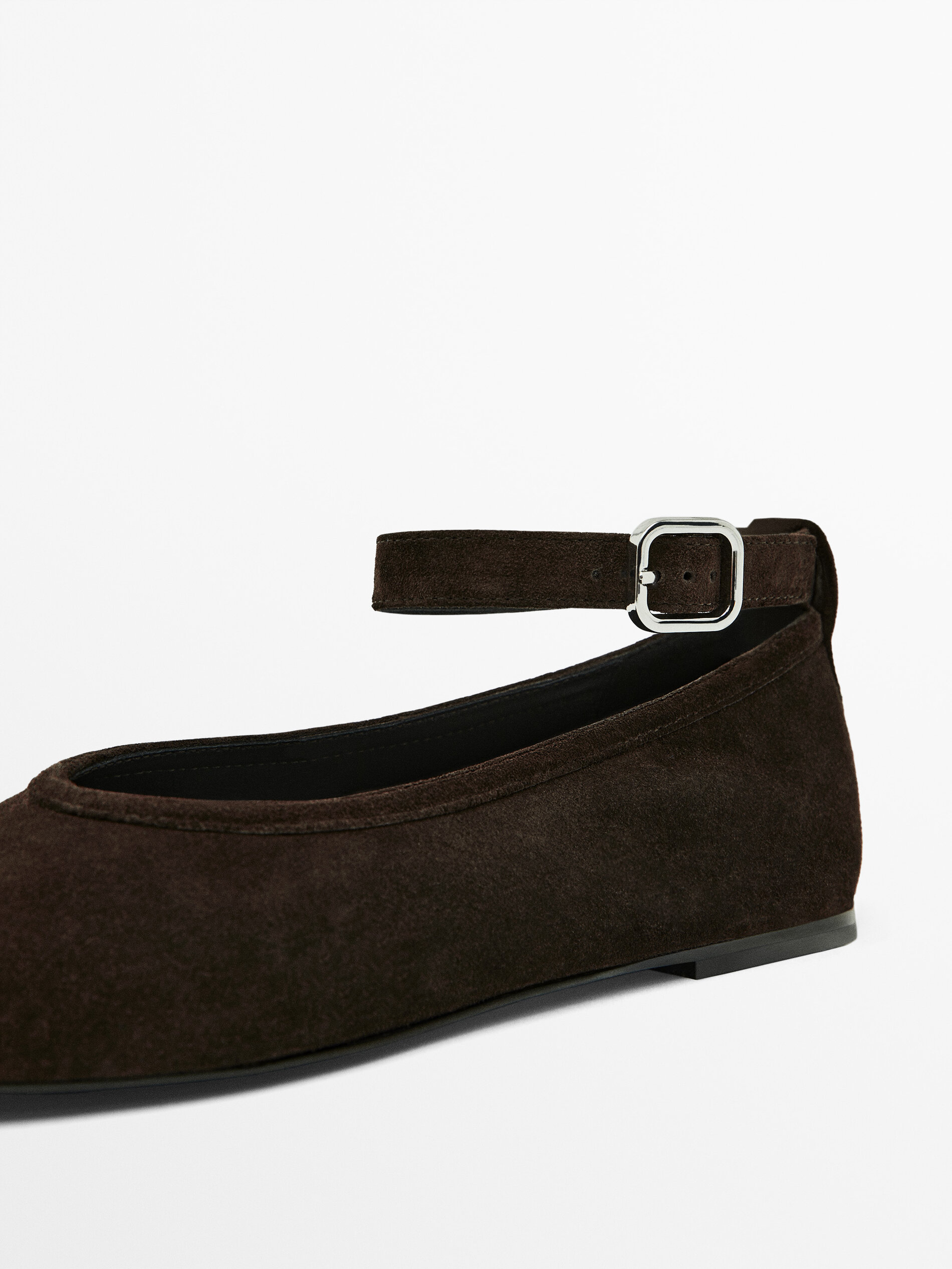 Ballet flats with detachable strap Brown Flat Shoes Massimo