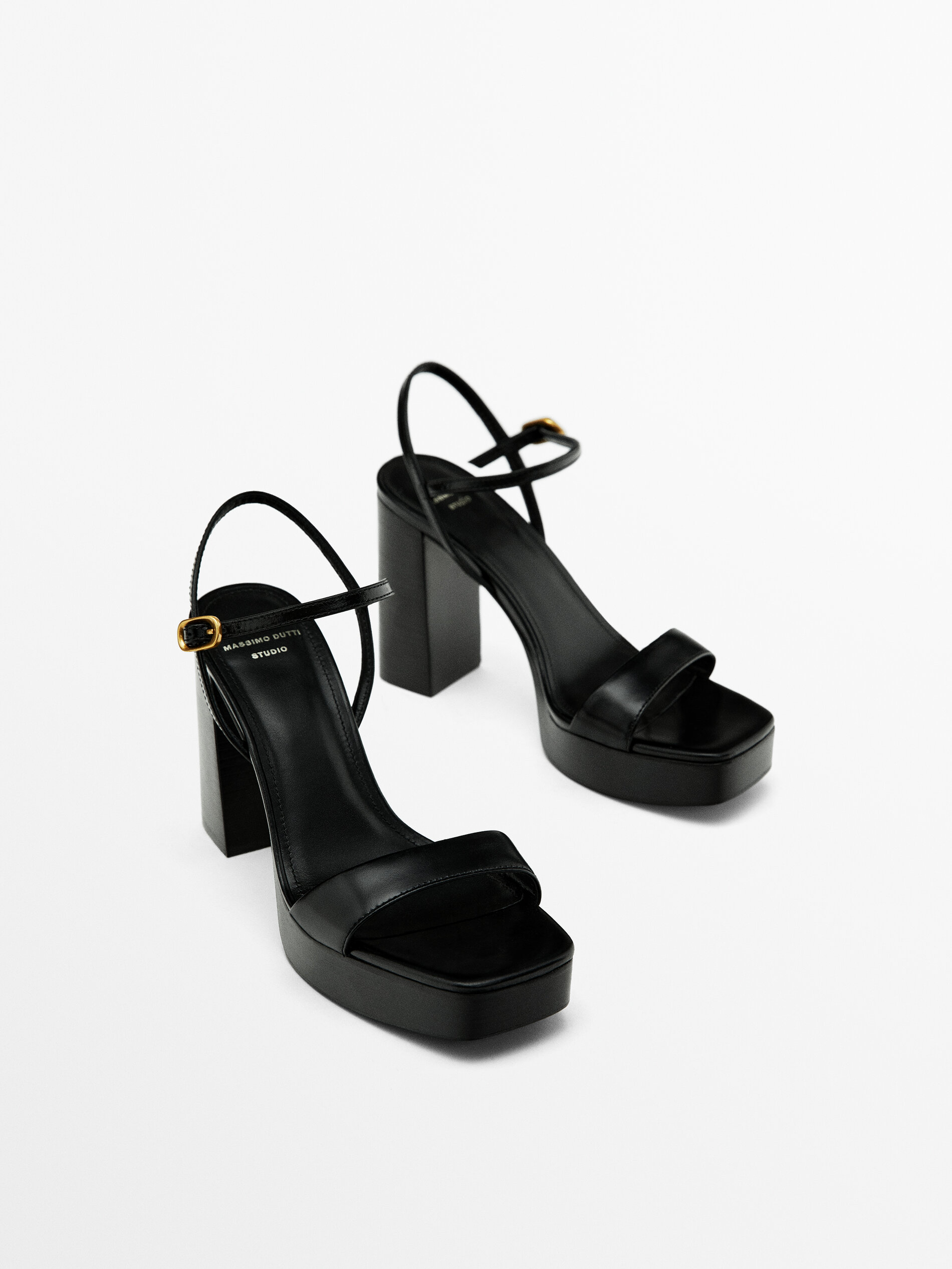 Platform sandals black leather hotsell