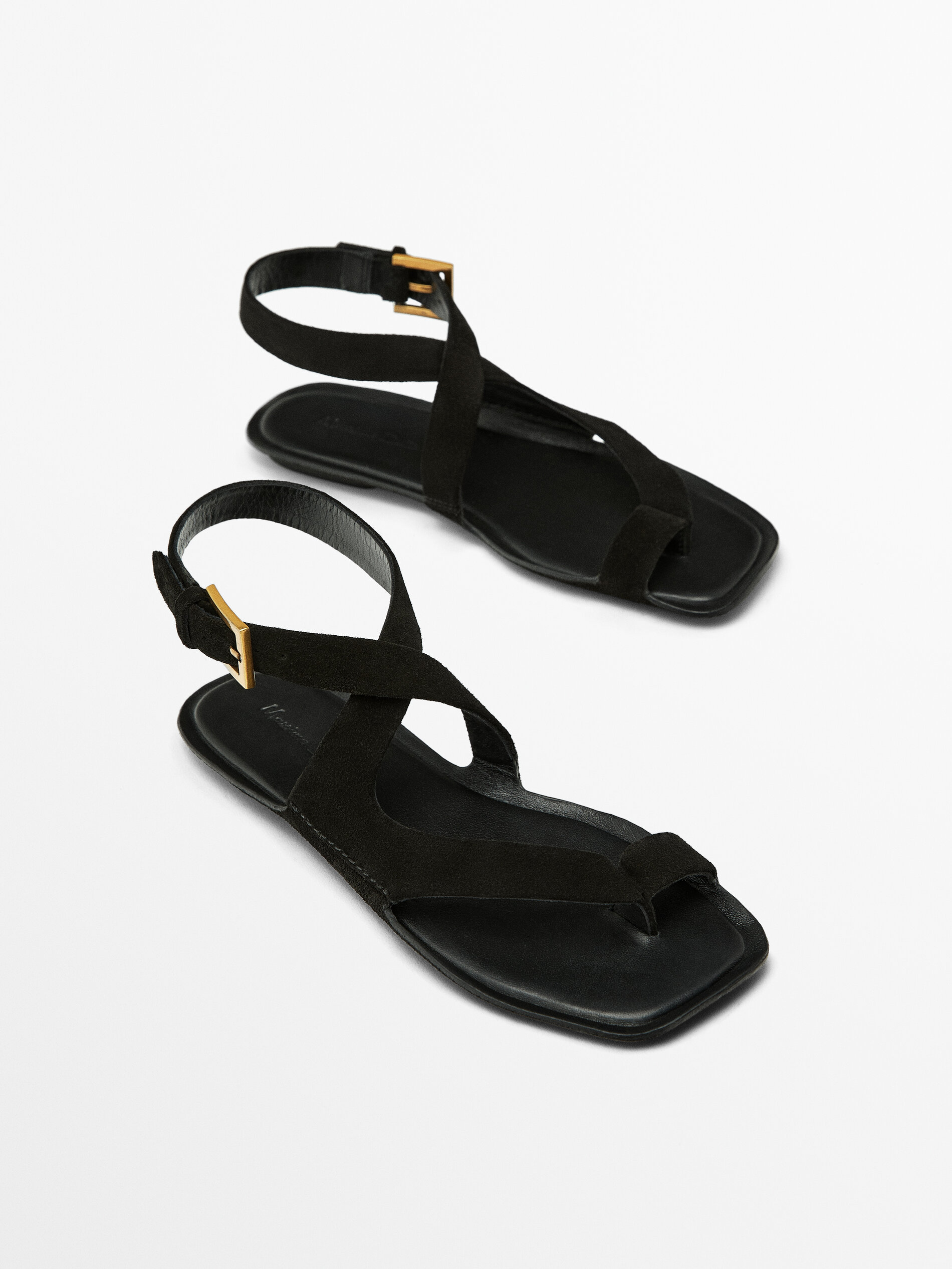 Black shop flat slippers
