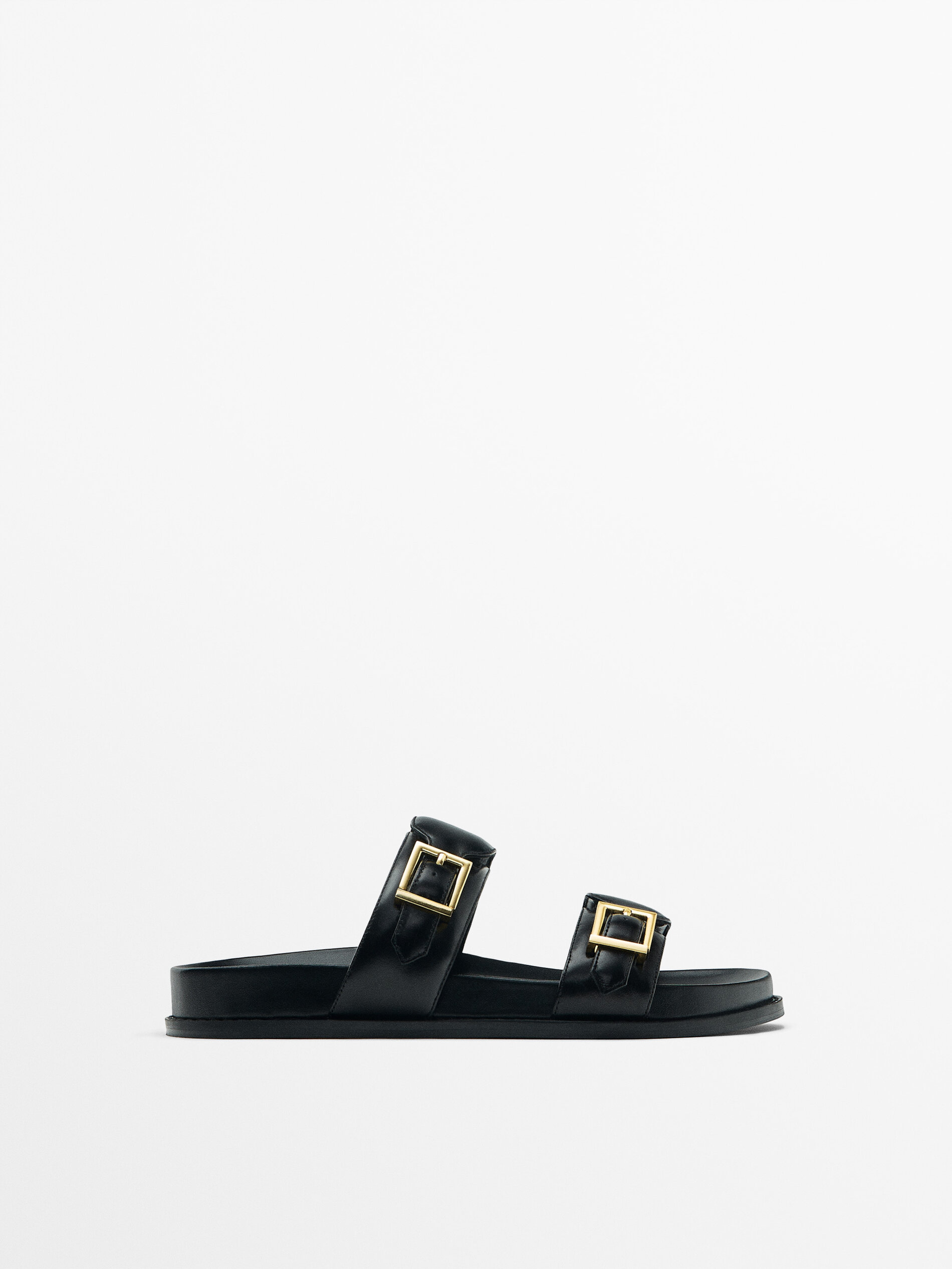 Slide sandals hotsell with buckle