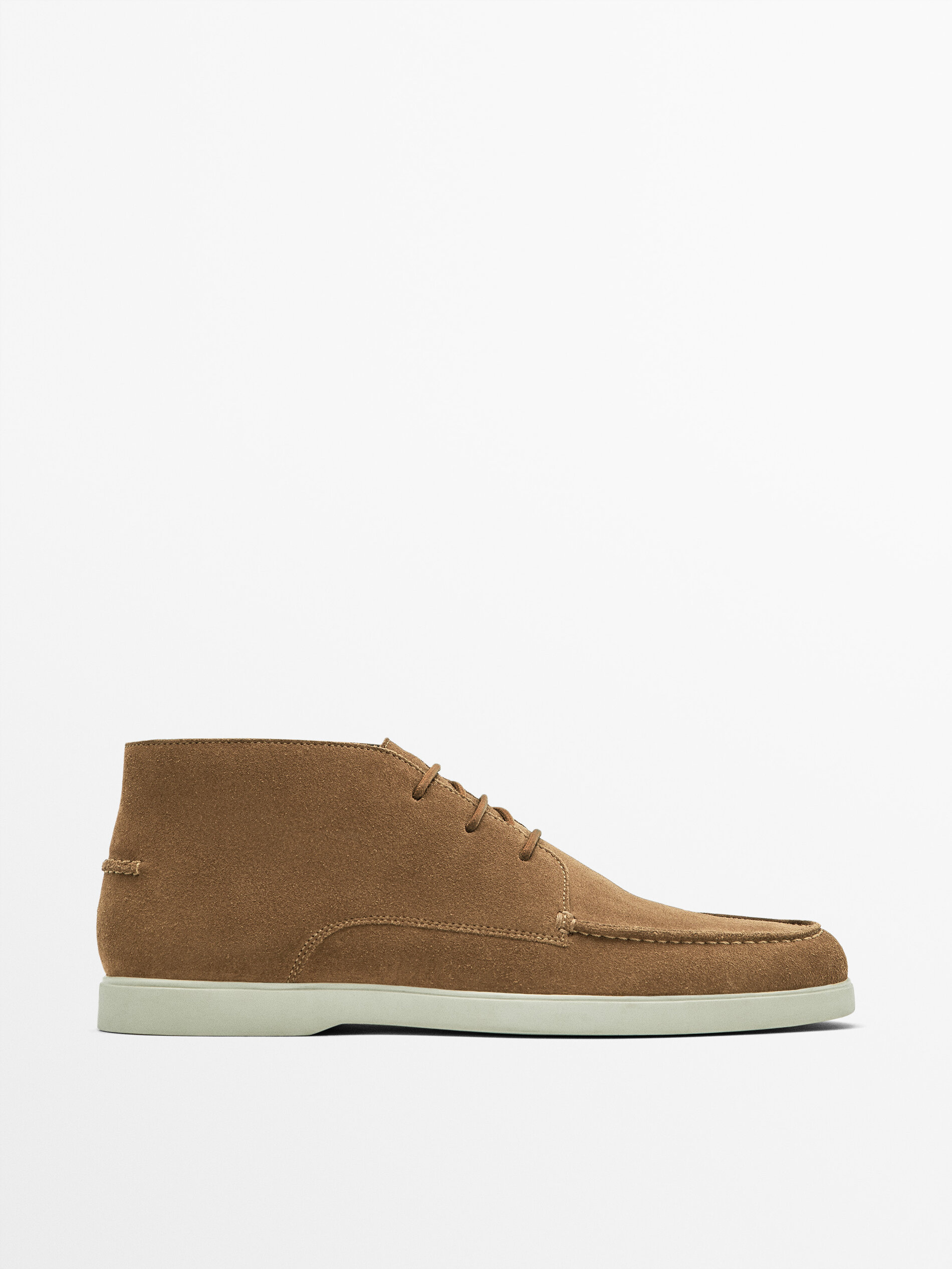 Brown split suede ankle boots Brown Shoes Massimo Dutti