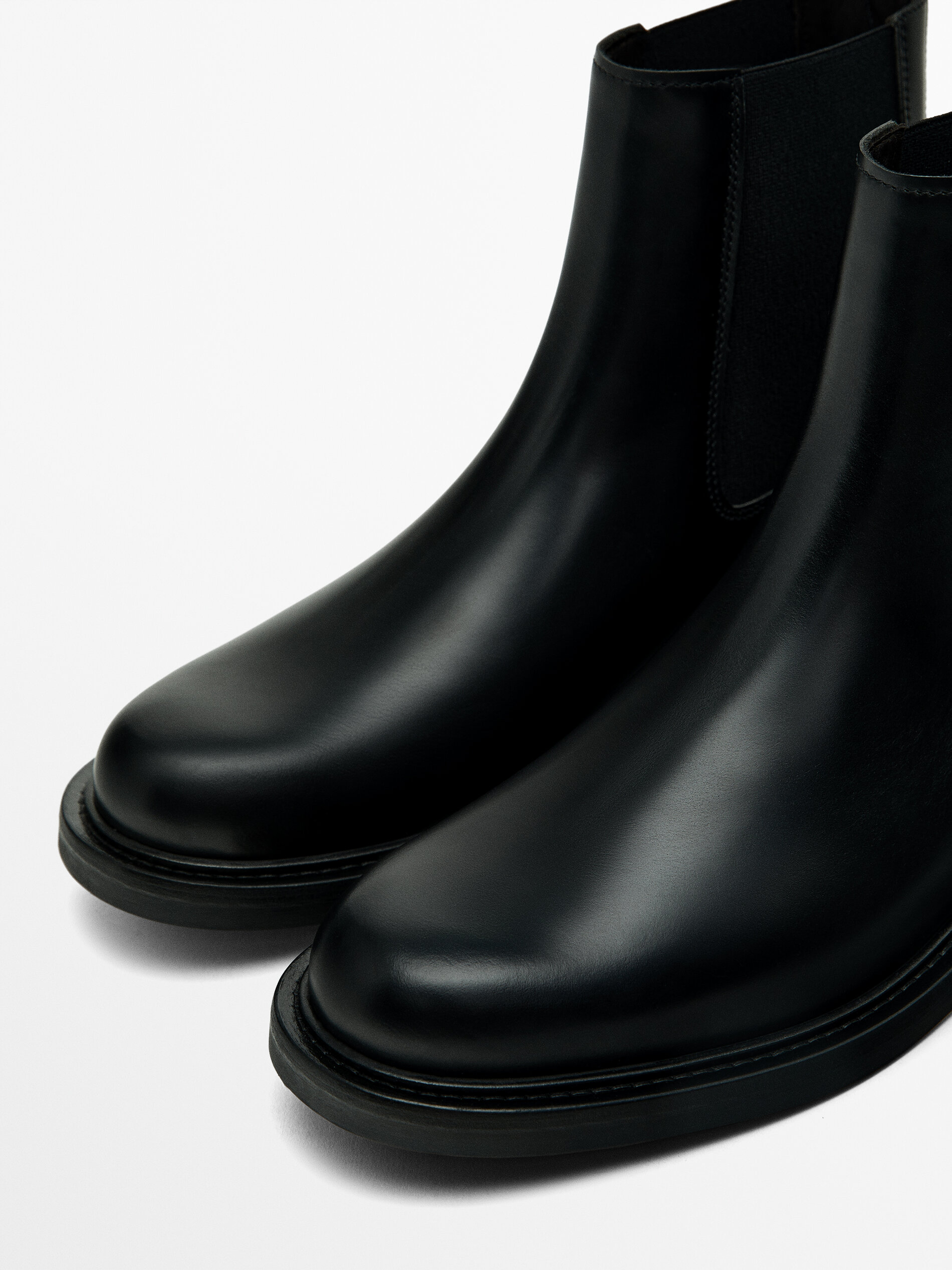 Black leather discount sock ankle boots