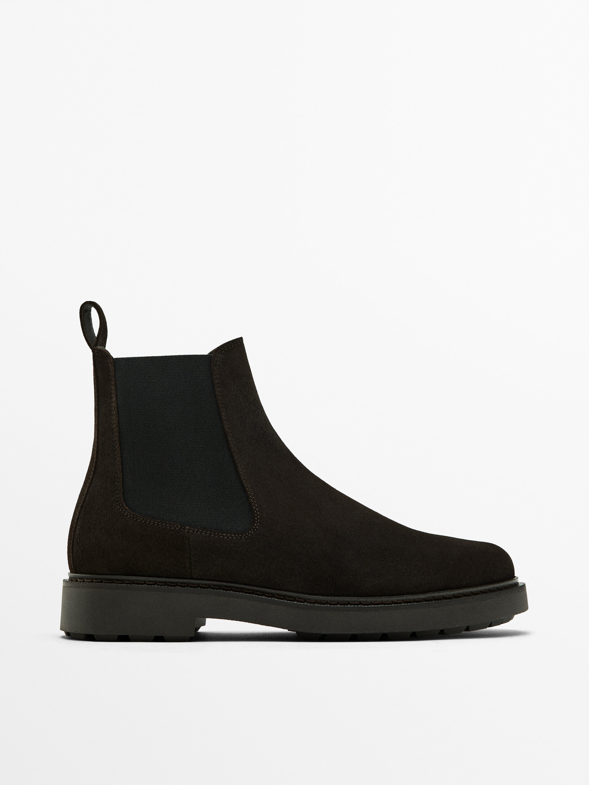 Brown split suede sock ankle boots