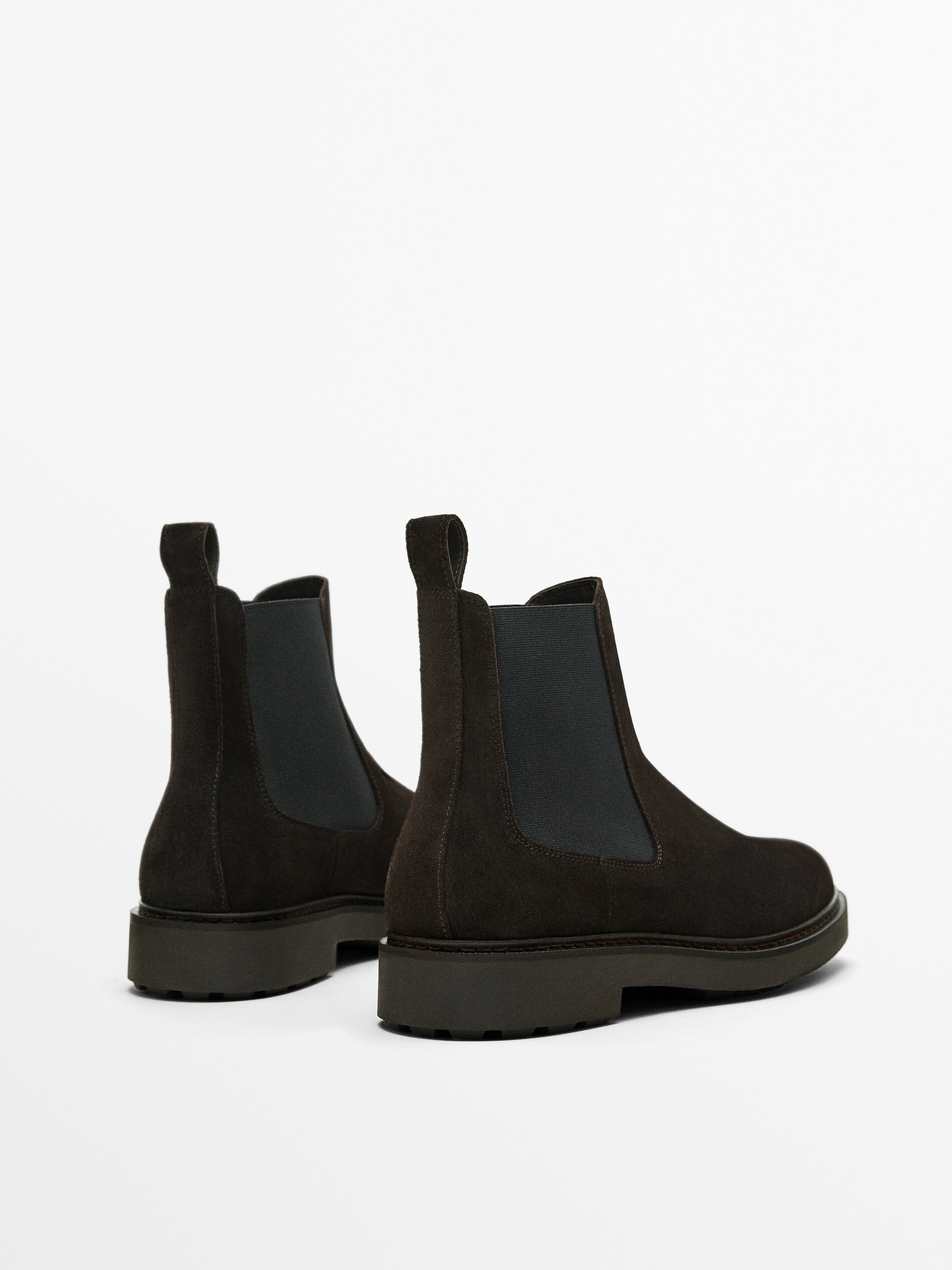 Brown split suede sock ankle boots