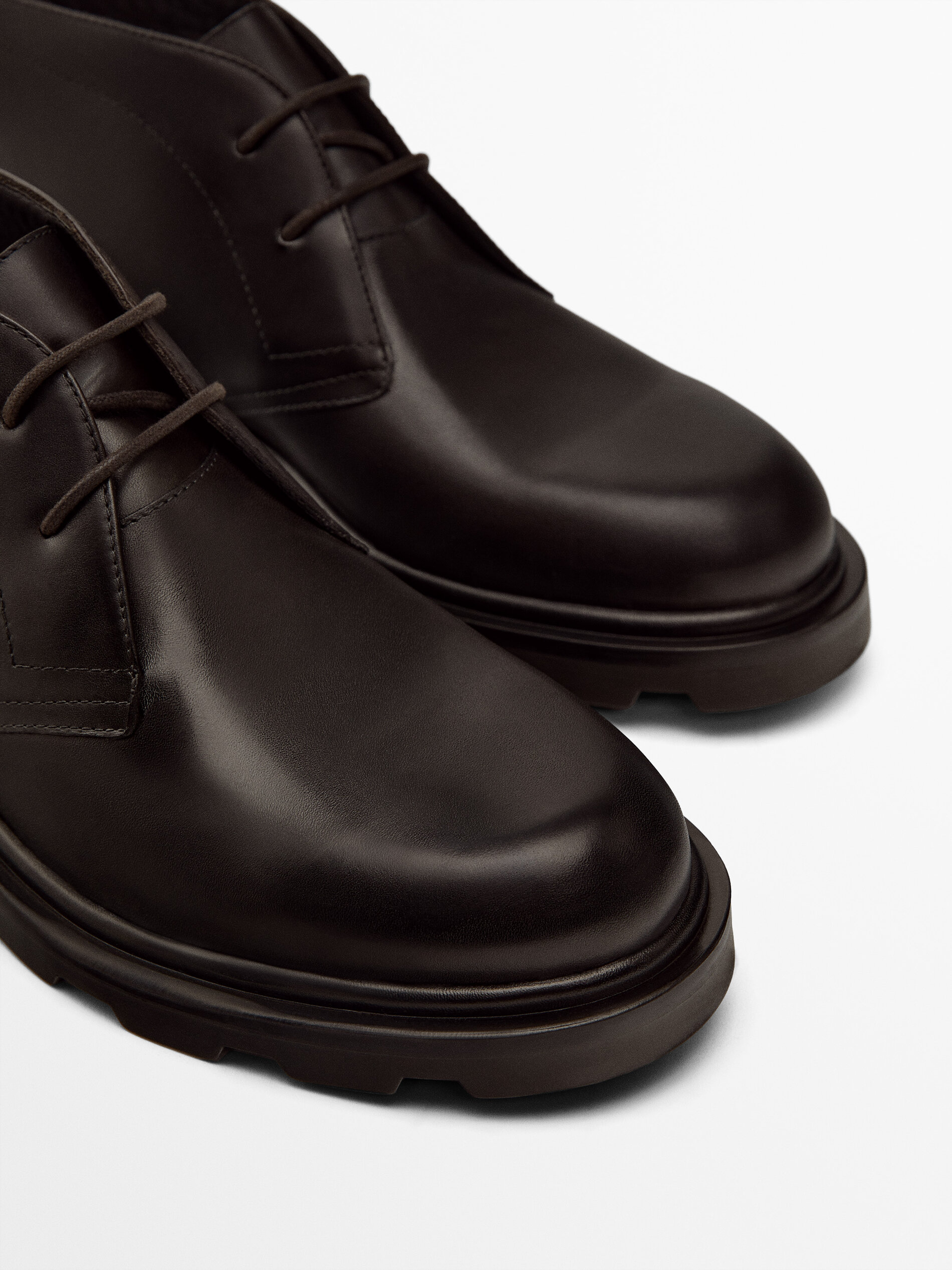 Brown nappa safari boots Brown Shoes Massimo Dutti