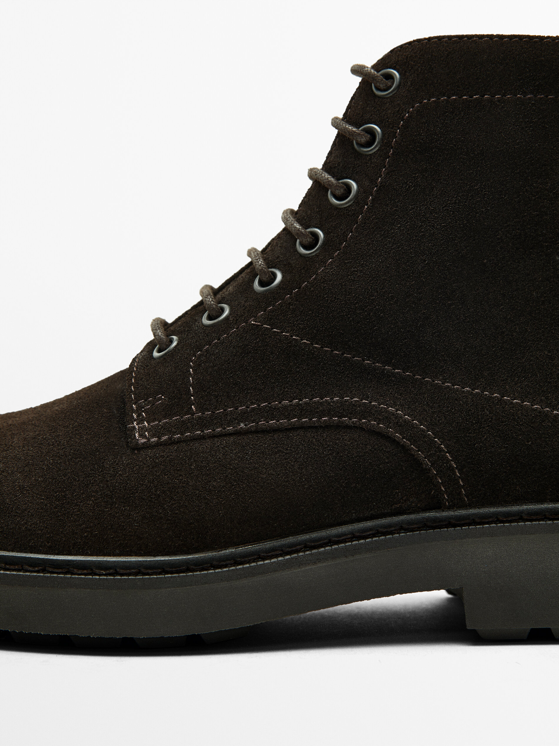 Brown split suede boots