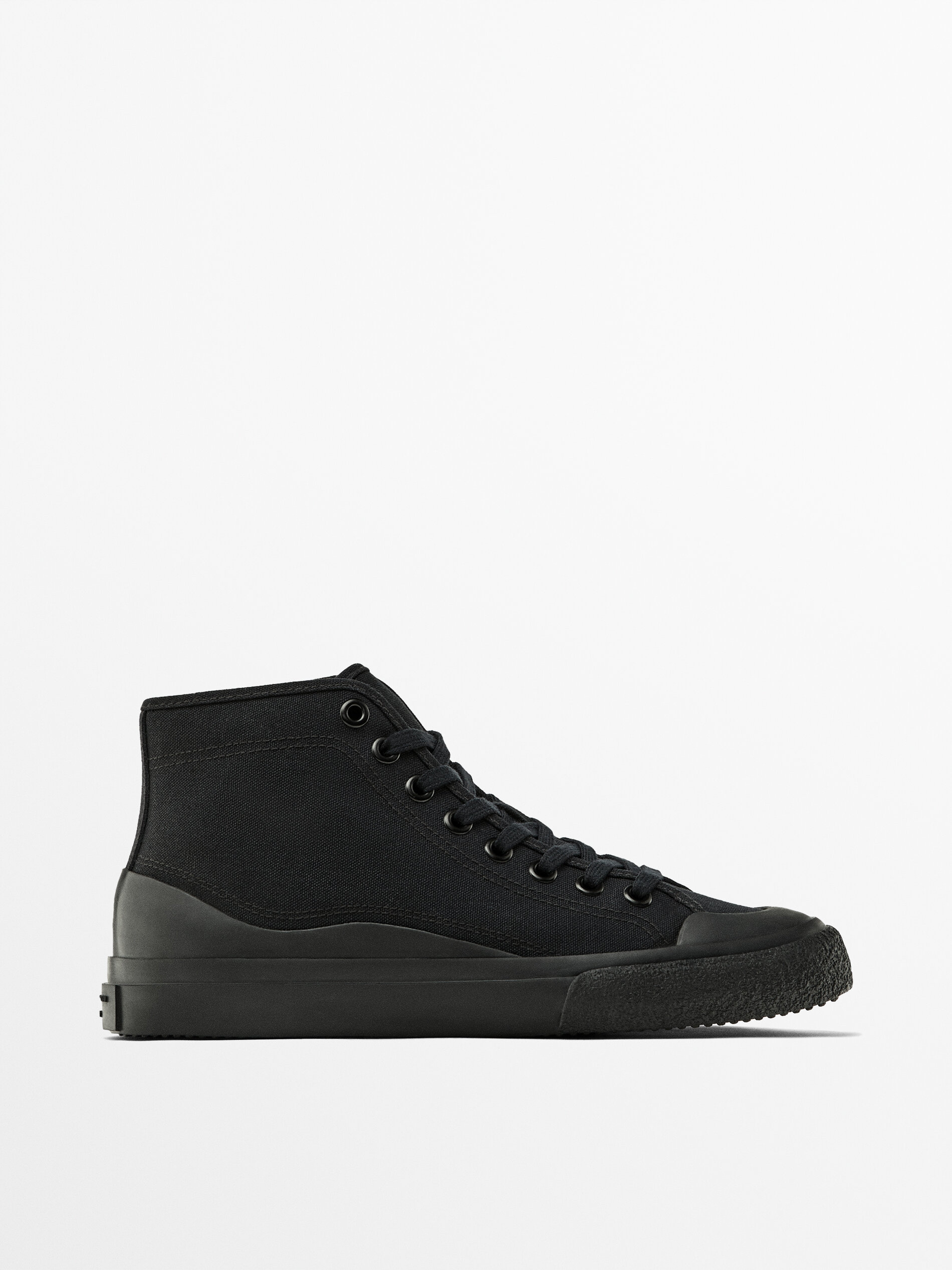 Mens black best sale high top trainers