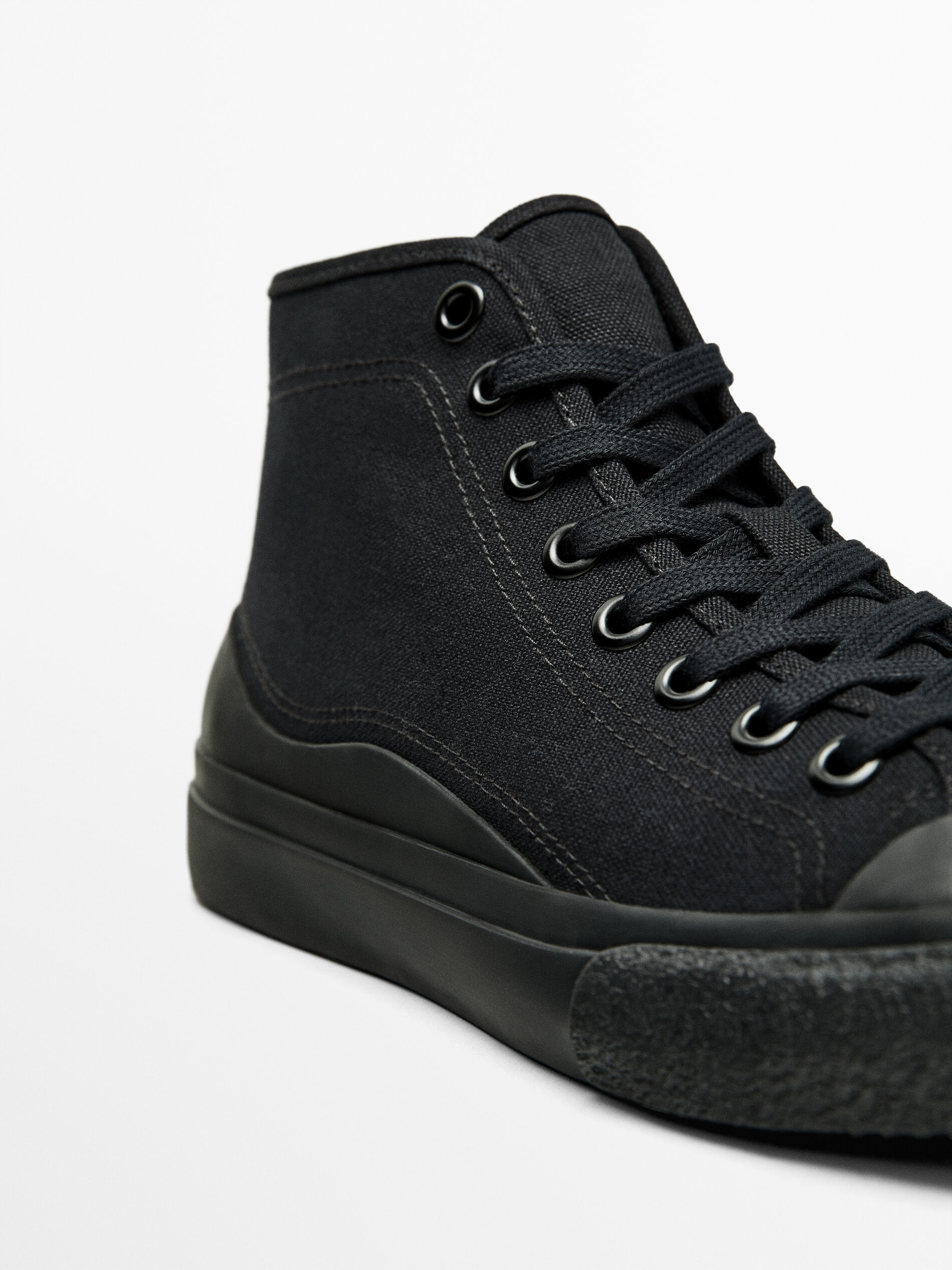 Black high top canvas shoes hotsell