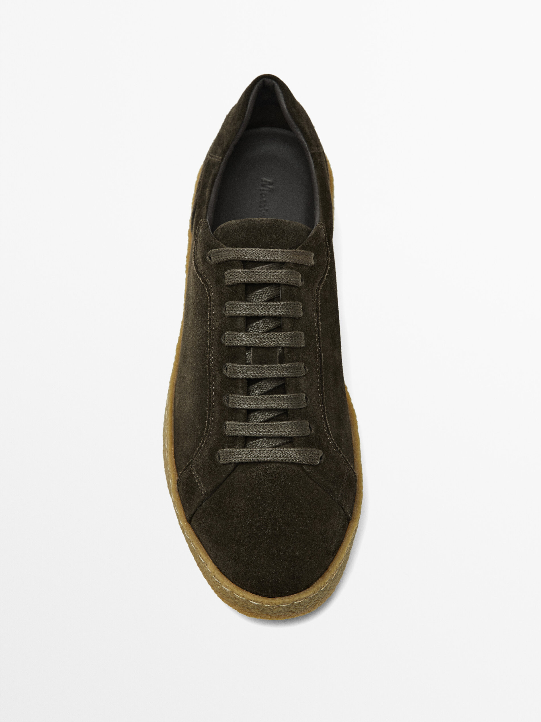 Split suede trainers with crepe soles