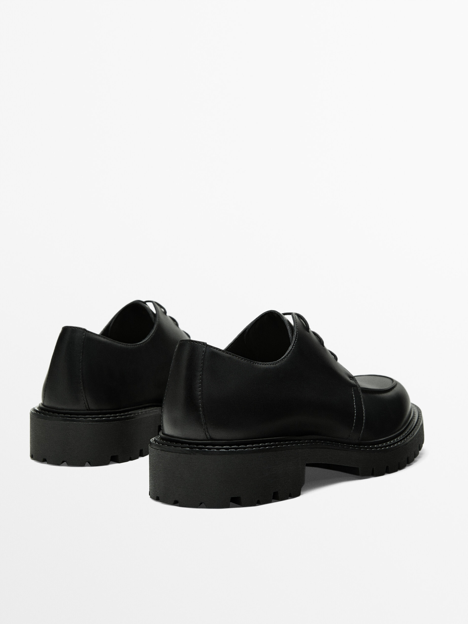 Black moc toe shoes Black Shoes Massimo Dutti