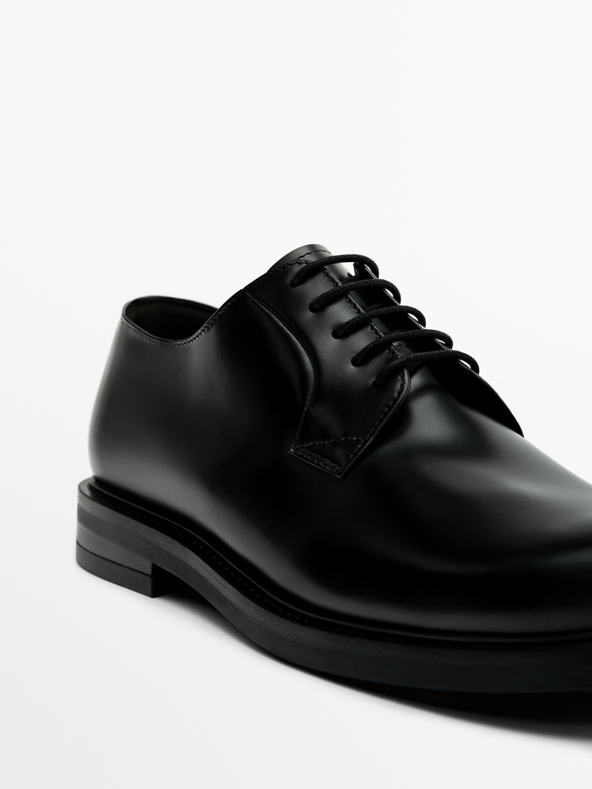 Black derby dress shop shoes