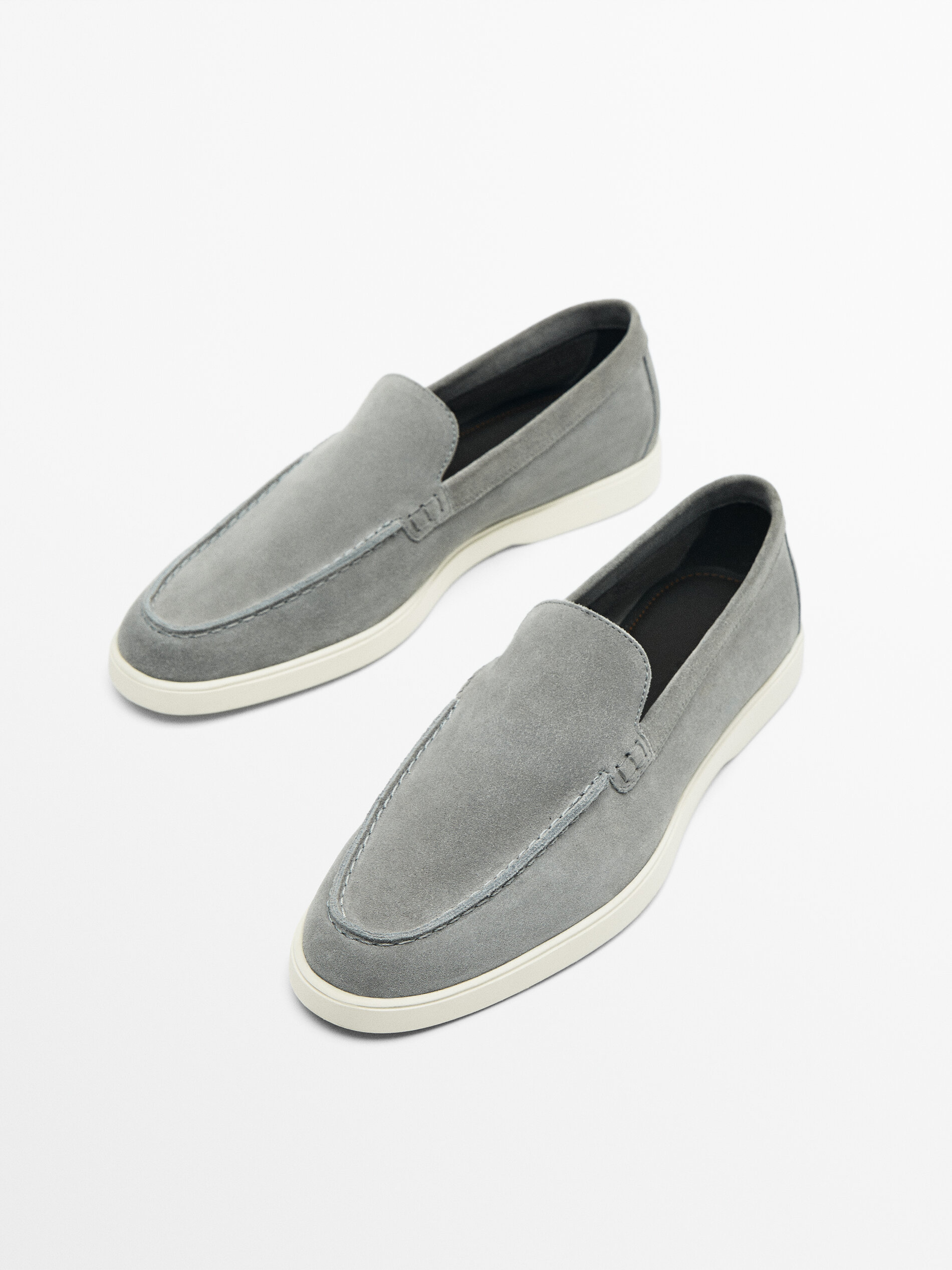 Split suede leather loafers
