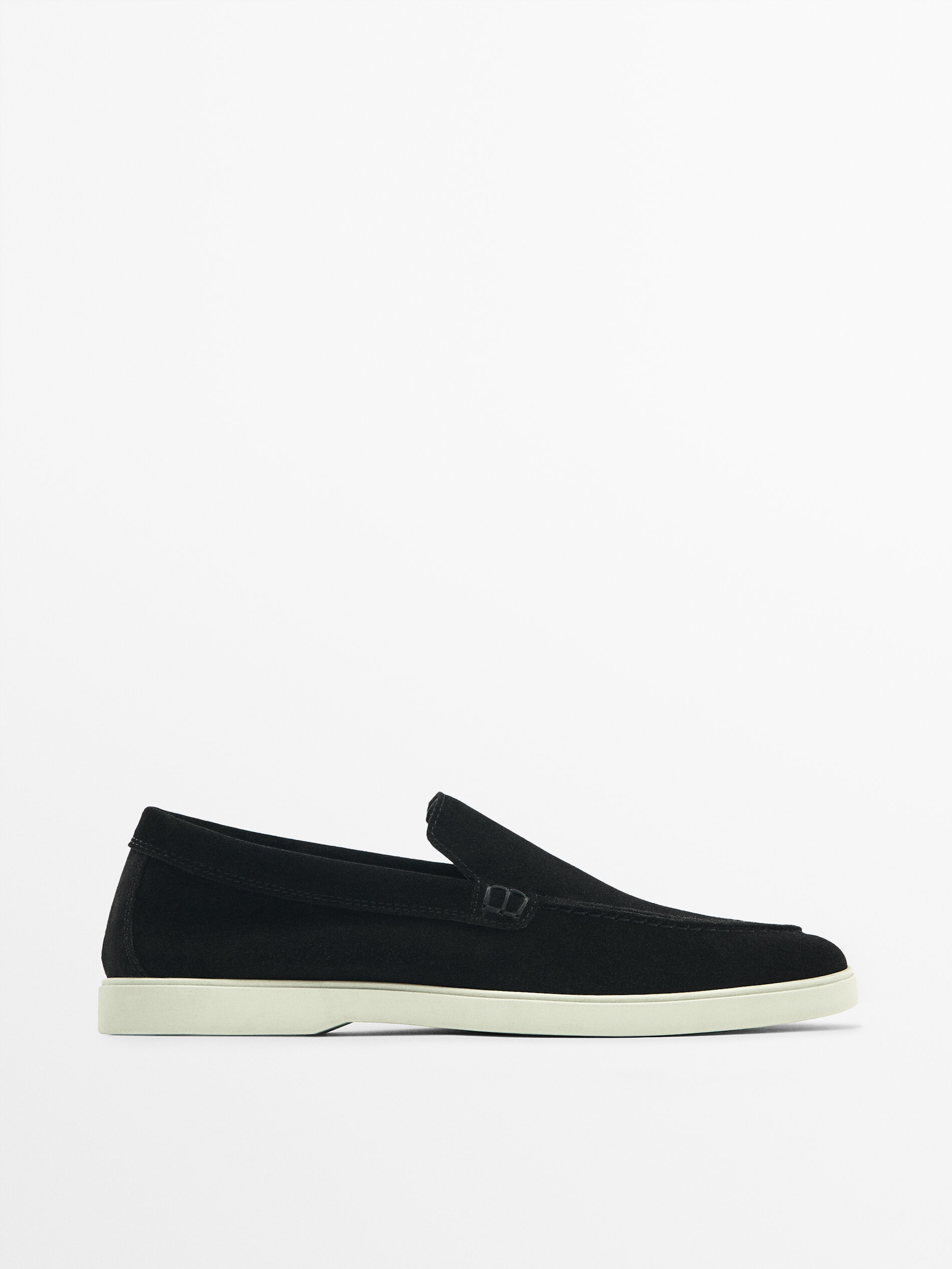 BLACK SPLIT SUEDE LOAFERS