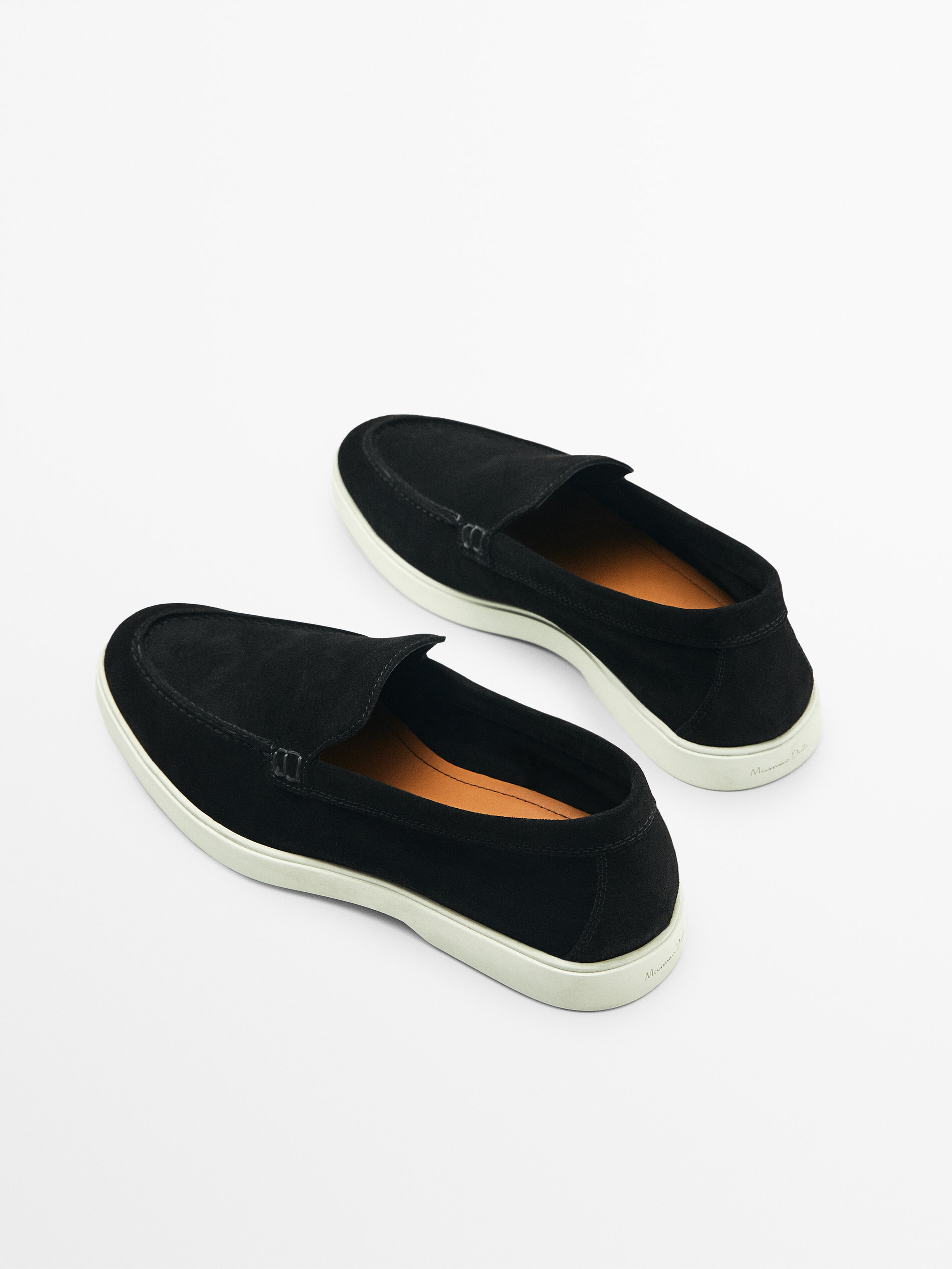 BLACK SPLIT SUEDE LOAFERS